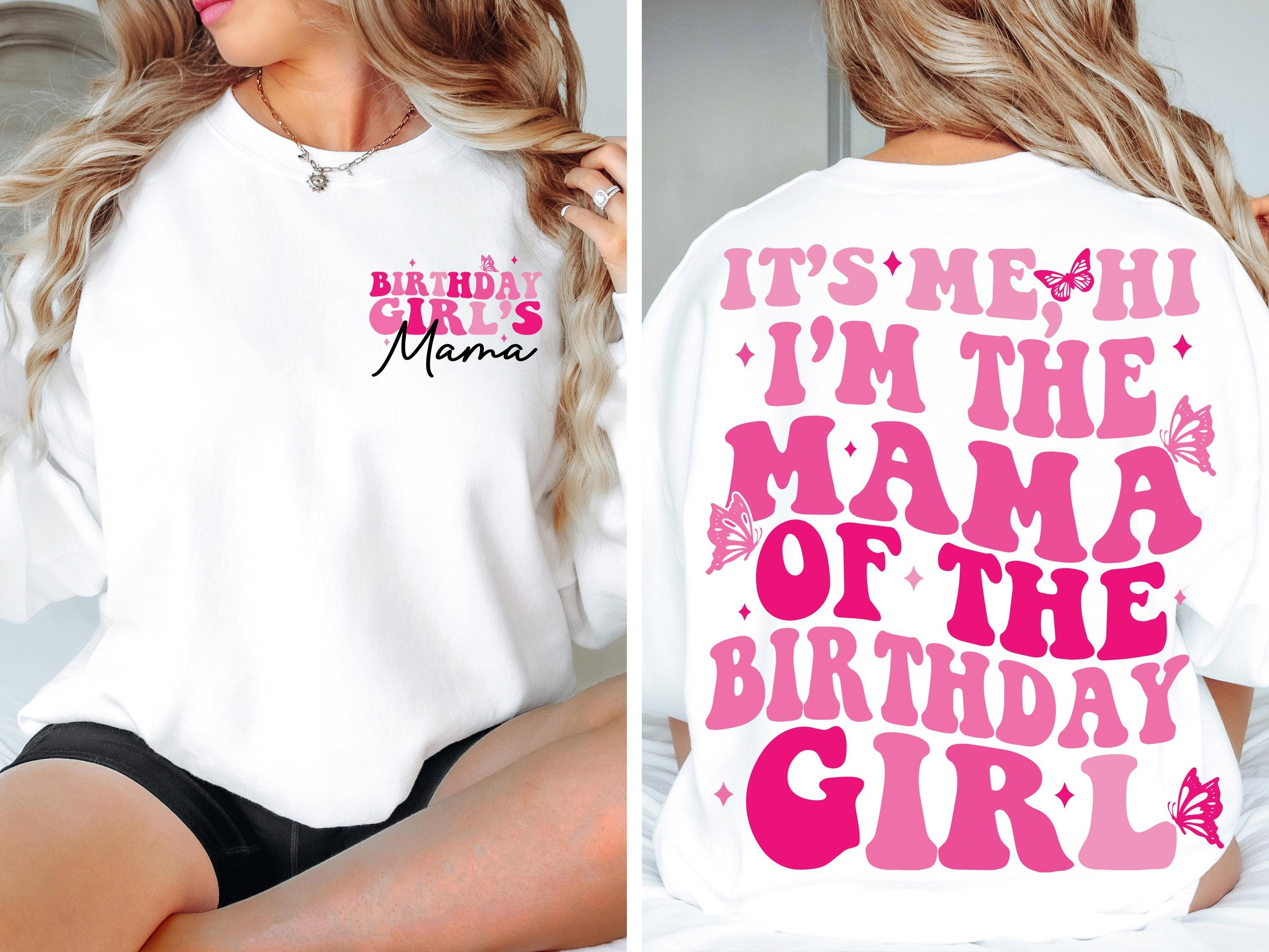 It's Me, Hi I'm The Mama of the Birthday Girl SVG PNG Birthday Girl SVG png Preppy Smiley Groovy Retro Wavy Birthday Shirt svg png eps dfx