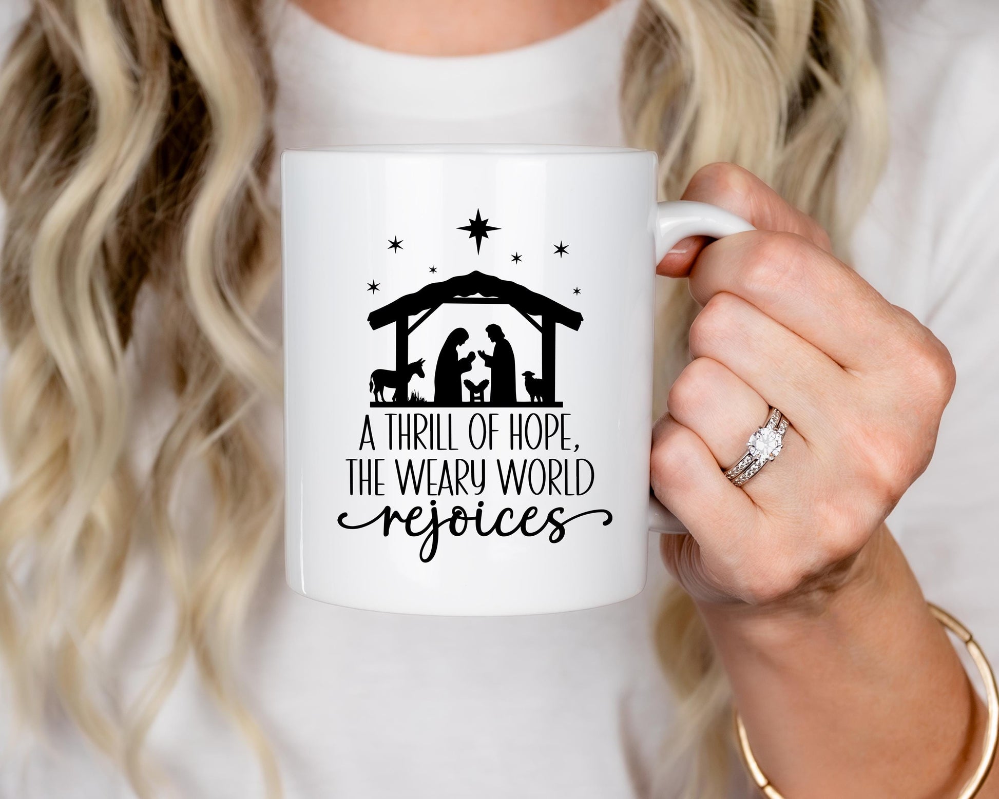 A Thrill of Hope the Weary World Rejoices Christian Christmas svg png, Christmas svg, Christmas png Religious Christmas svg, Nativity svg