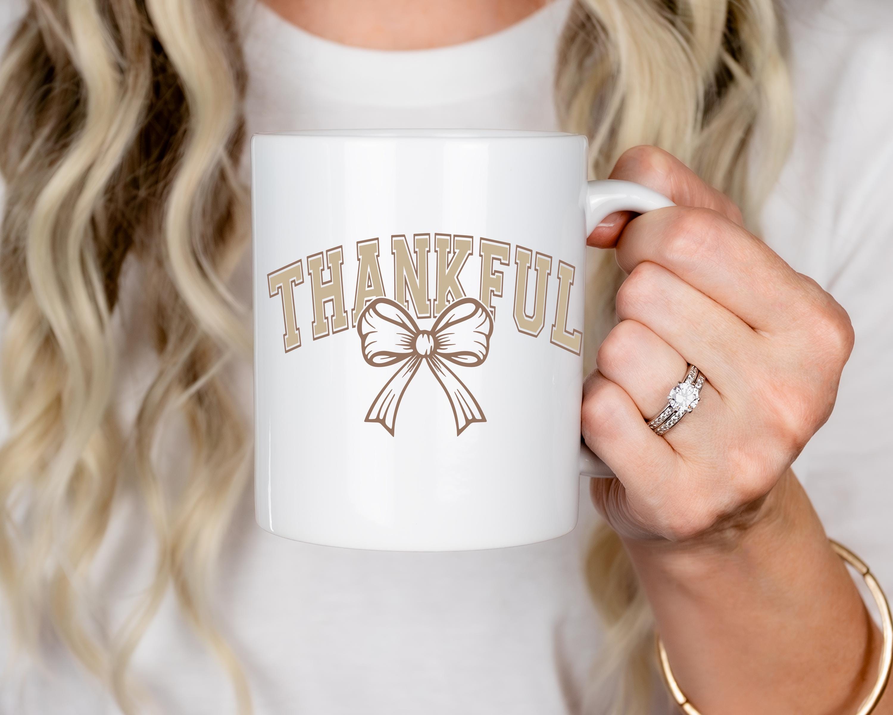 Thankful Coquette SVG PNG, Trendy Fall design, Thankful Varsity, Thanksgiving Shirt, Thanksgiving Svg, Cozy Season, Coquette Bow Cut File