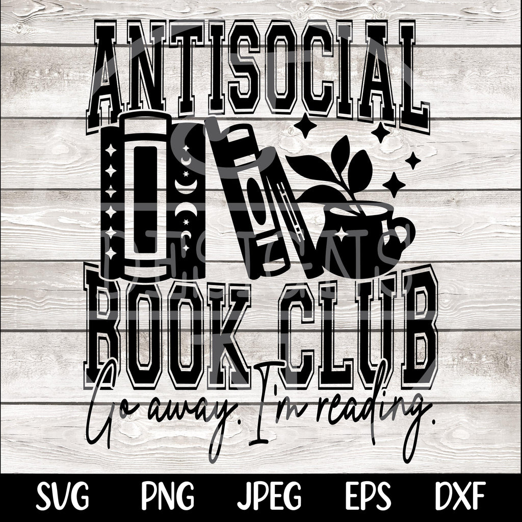 Antisocial Book Club svg png Books svg Books png Reading svg Reading png Smut Spicy png Book Lover svg Decal Stickers Cricut Digital File