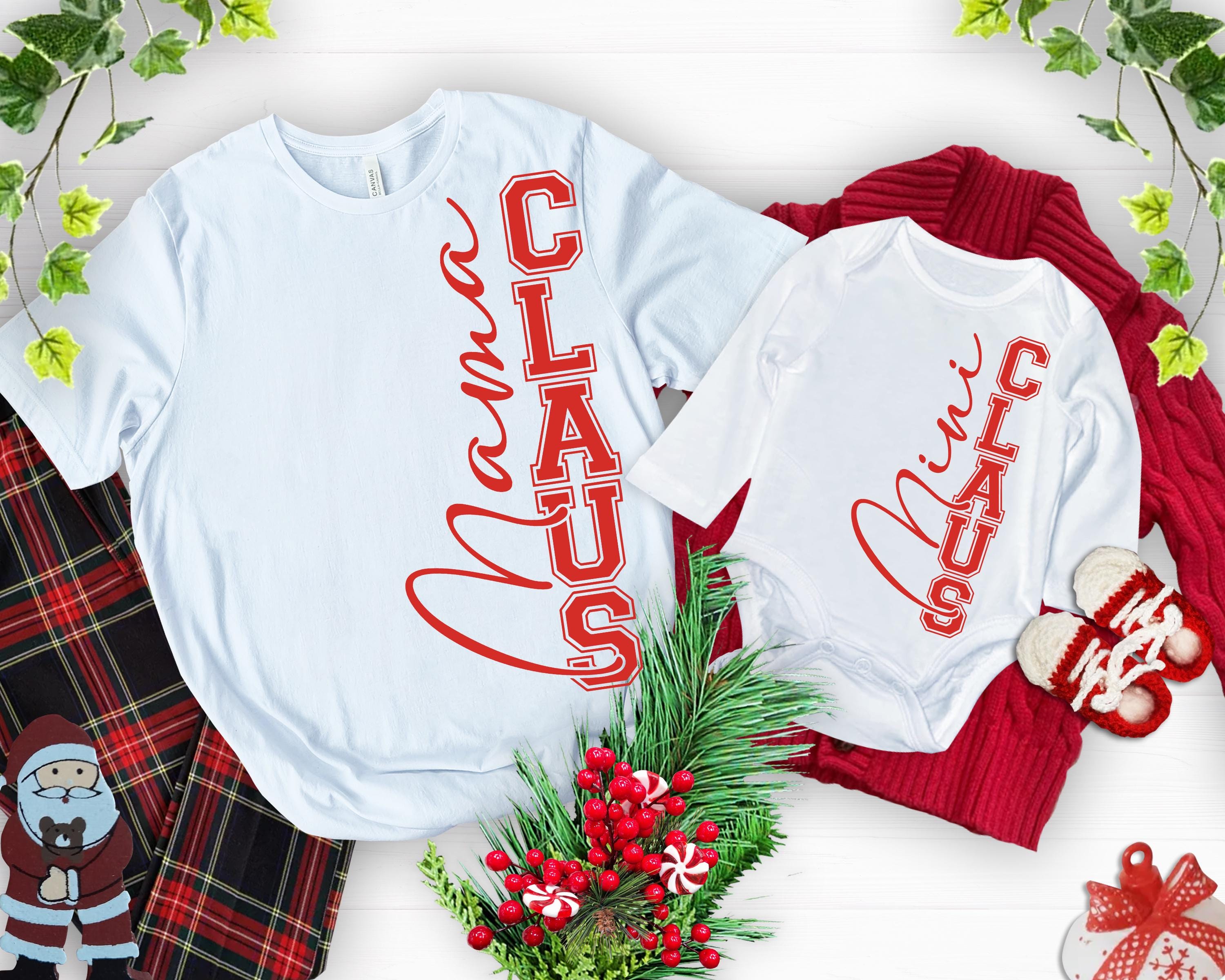 Mama Claus and Mini Claus SVG,PNG, Chirstmas Svg, Christmas Shirt Svg, Christmas Mama, Merry Mama Svg, Mama Claus Shirt Svg, Mama Elf Svg