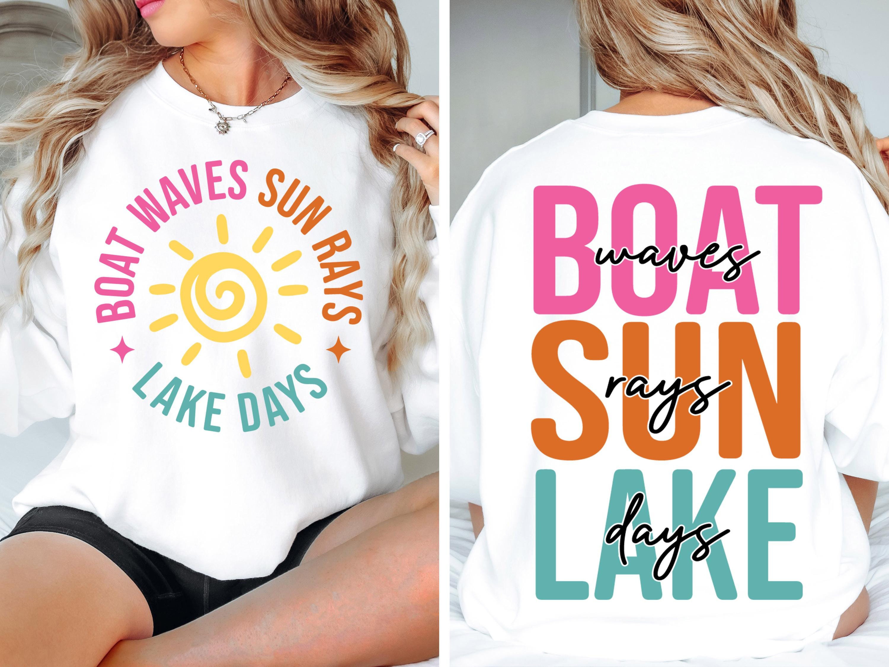 Boat Waves Sun Rays Lake Days SVG PNG, Summer svg, Retro Summer svg, Hello Summer svg, Lake svg, Retro Summer Sublimation Designs Download