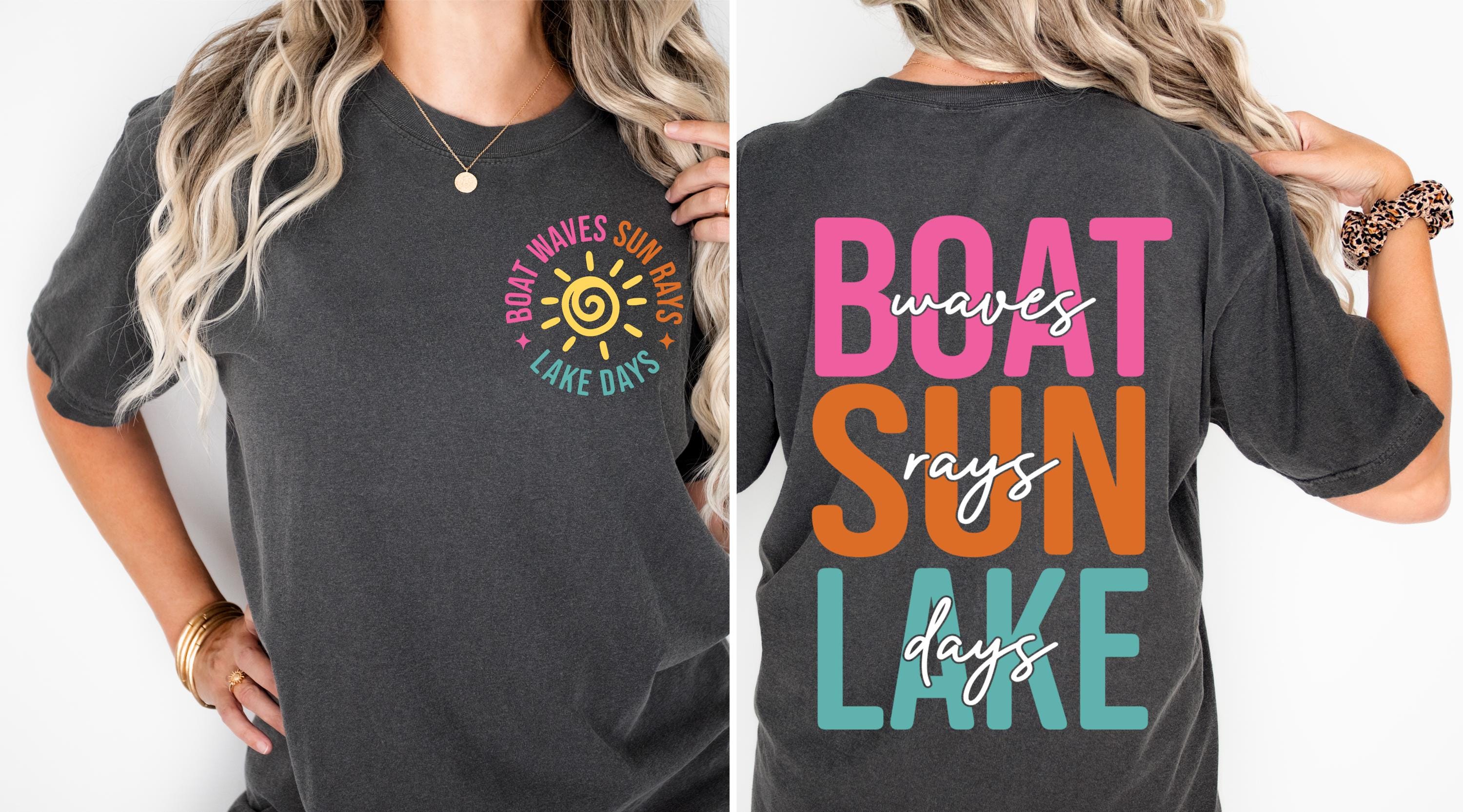 Boat Waves Sun Rays Lake Days SVG PNG, Summer svg, Retro Summer svg, Hello Summer svg, Lake svg, Retro Summer Sublimation Designs Download