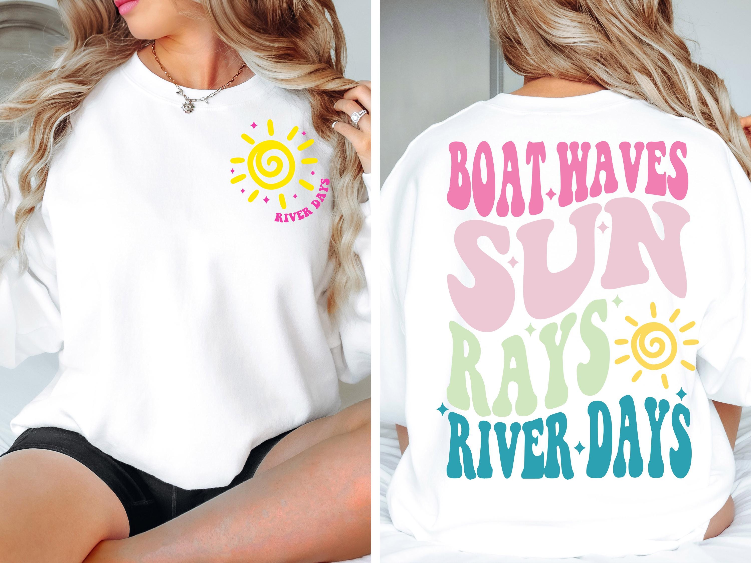 Boat Waves Sun Rays River Days SVG PNG, Summer svg, Retro Summer svg, Hello Summer svg, Lake svg, Retro Summer Sublimation Designs Download