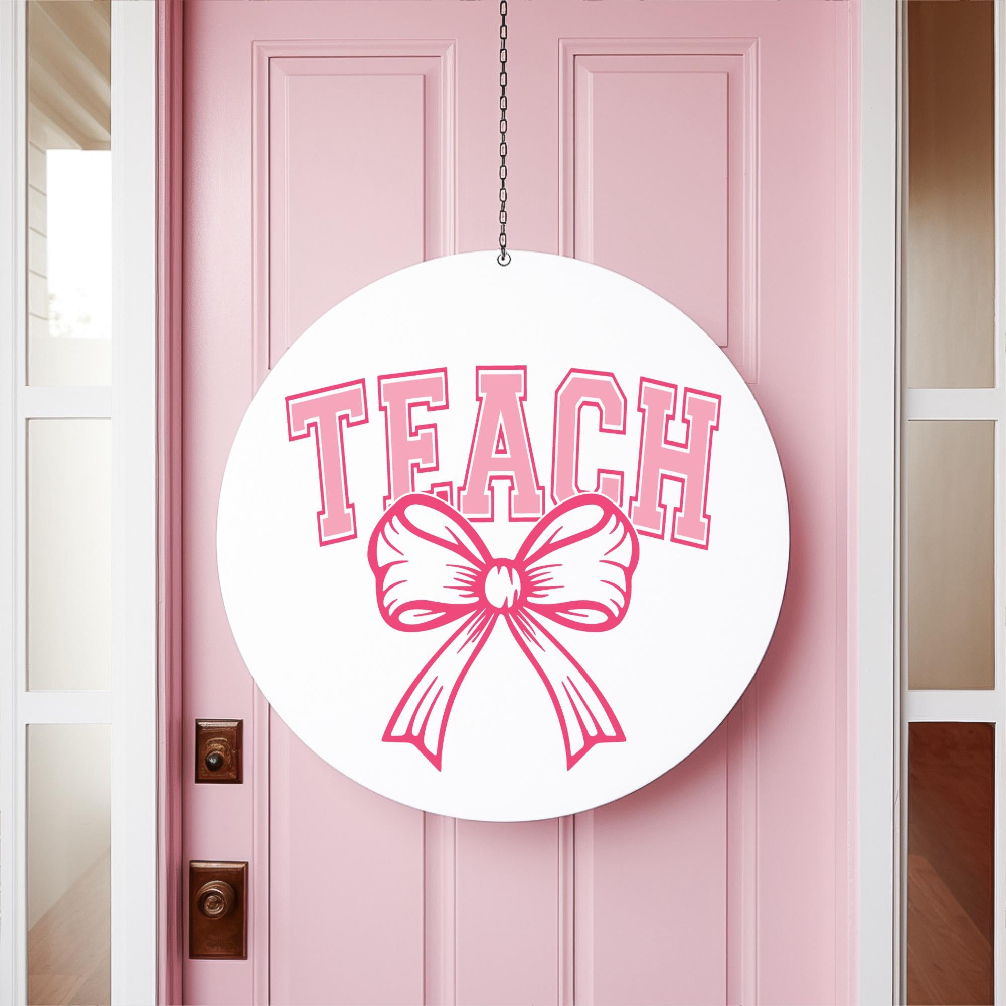 Coquette Teach SVG, Bow Teacher SVG, Bow Teach Svg, Varsity Teach Png, Teacher Gift Svg, Coquette Teach Shirt Design, Teacher Appreciation