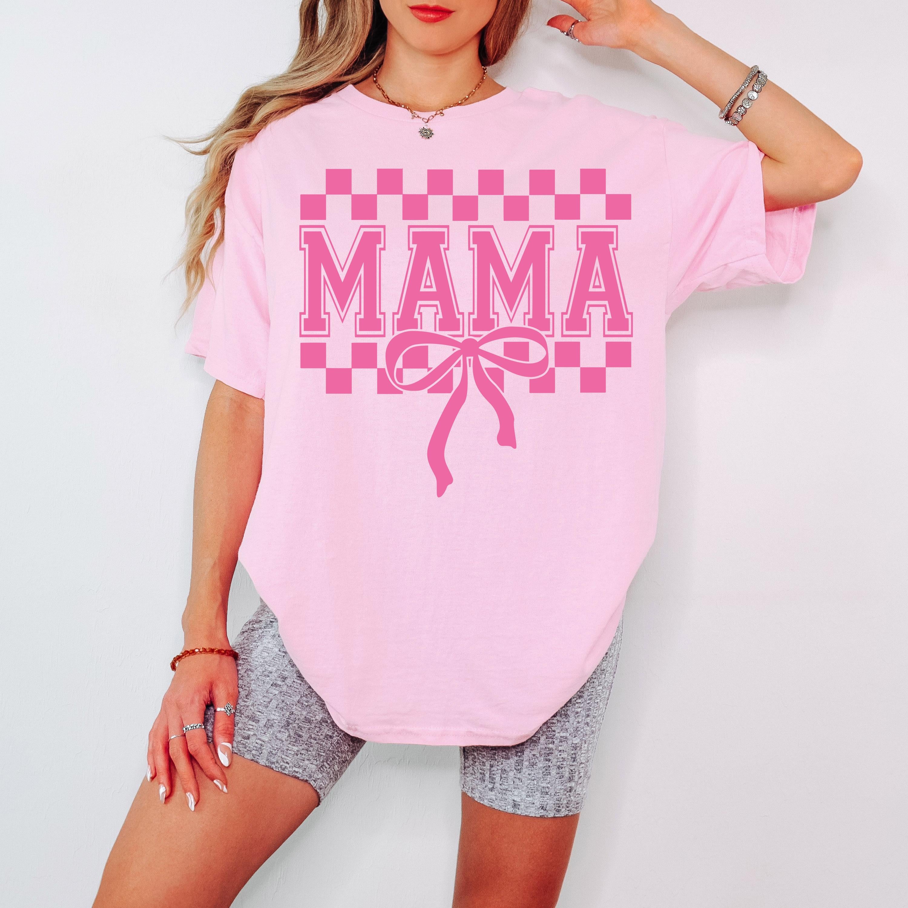 Coquette Bow Mama SVG PNG Bow Varsity Font Mama Svg Png, Trendy Mama Digital File, Pink Coquette Mama Shirt Design, Mama Shirt cut file