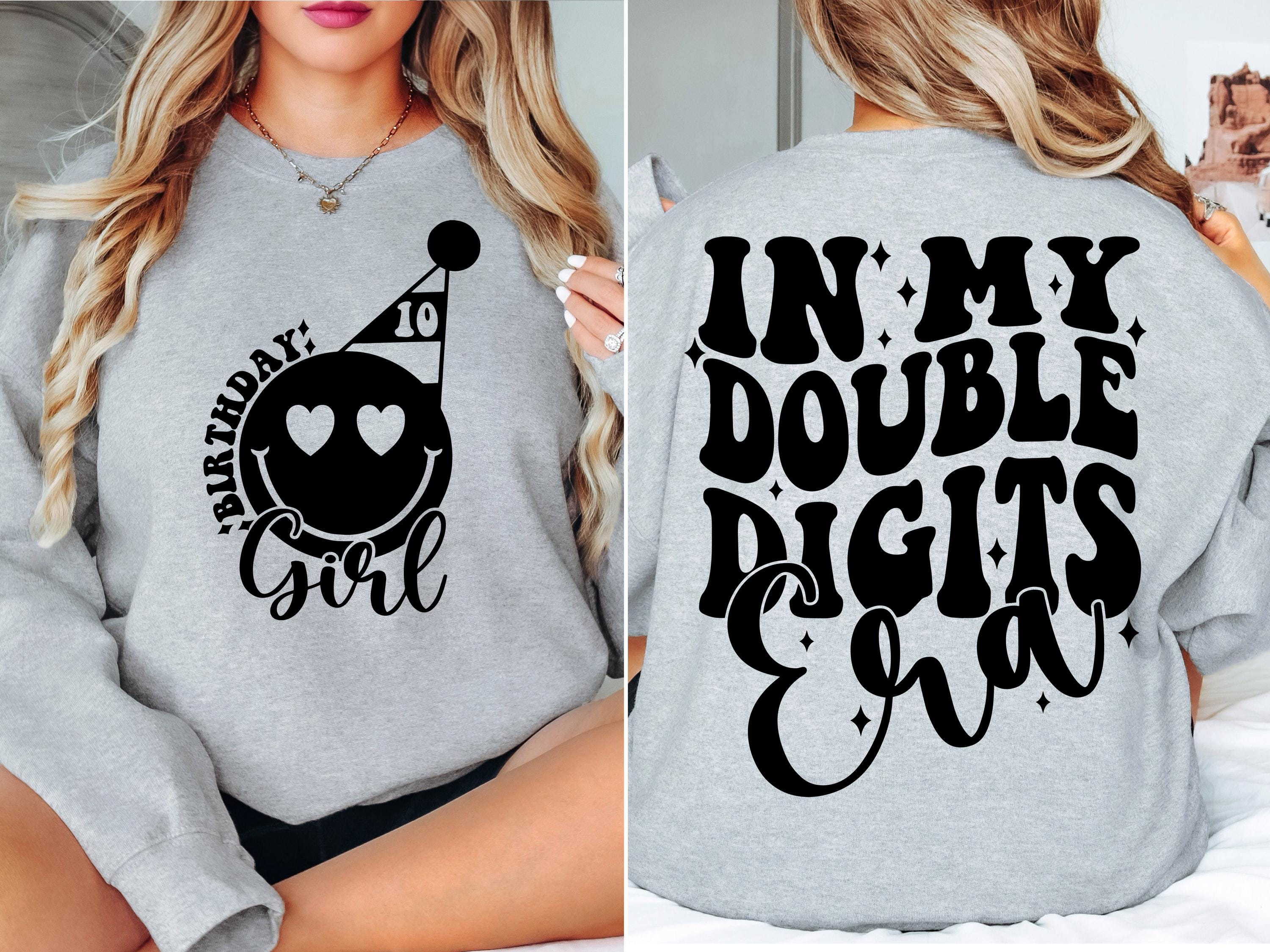 In My Double Digits Era SVG PNG 10th Birthday Girl SVG png Preppy Smiley Groovy Retro Wavy Birthday Shirt svg png eps dfx jpeg Sublimation