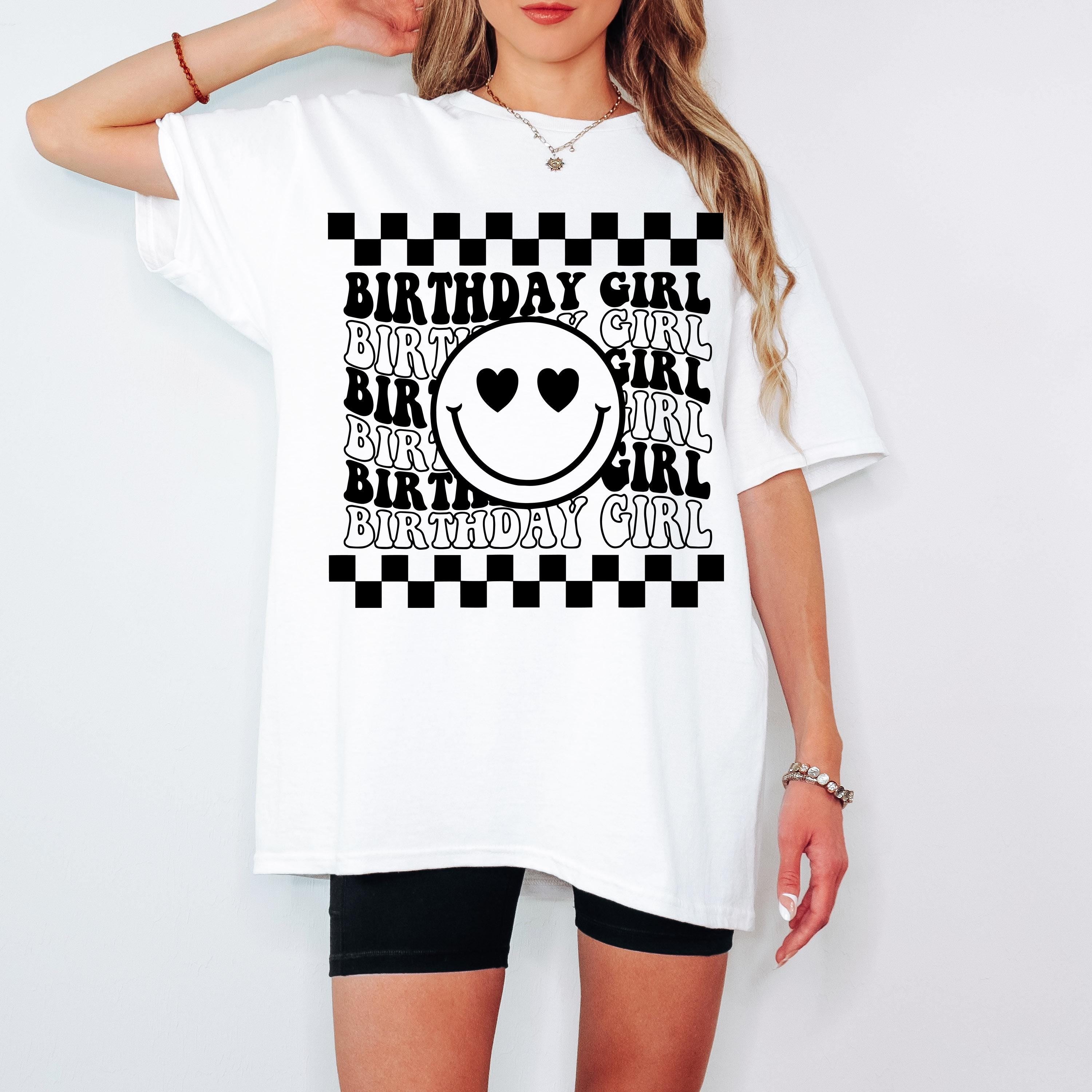 Birthday Girl Shirt SVG Birthday Girl Shirt png Preppy Smiley Retro Wavy Birthday Shirt svg png Birthday svg png jpeg dfx eps digital