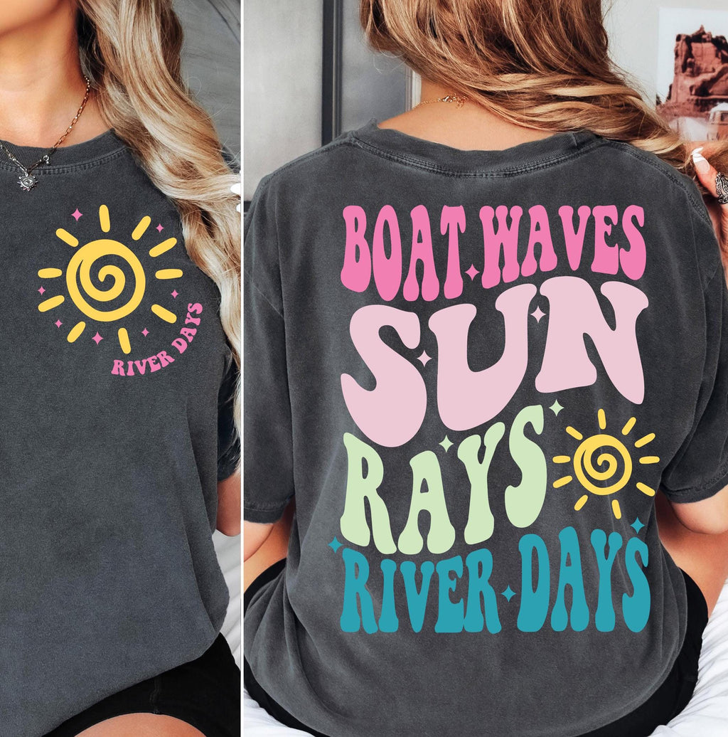Boat Waves Sun Rays River Days SVG PNG, Summer svg, Retro Summer svg, Hello Summer svg, Lake svg, Retro Summer Sublimation Designs Download