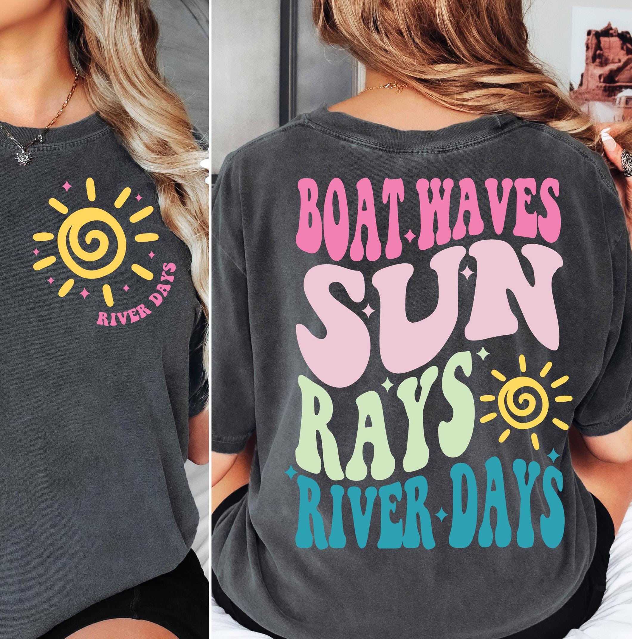 Boat Waves Sun Rays River Days SVG PNG, Summer svg, Retro Summer svg, Hello Summer svg, Lake svg, Retro Summer Sublimation Designs Download
