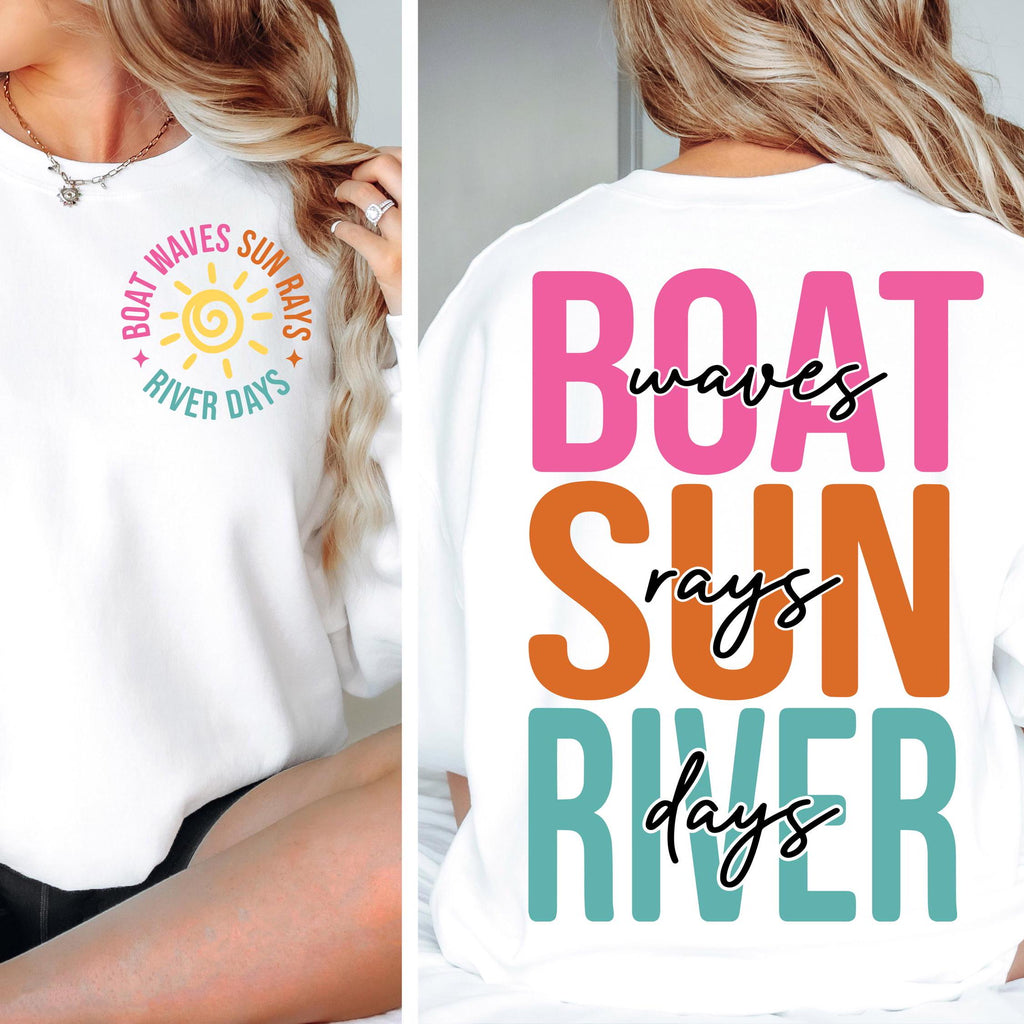 Boat Waves Sun Rays River Days SVG PNG, Summer svg, Retro Summer svg, Hello Summer svg, Lake svg, Retro Summer Sublimation Designs Download