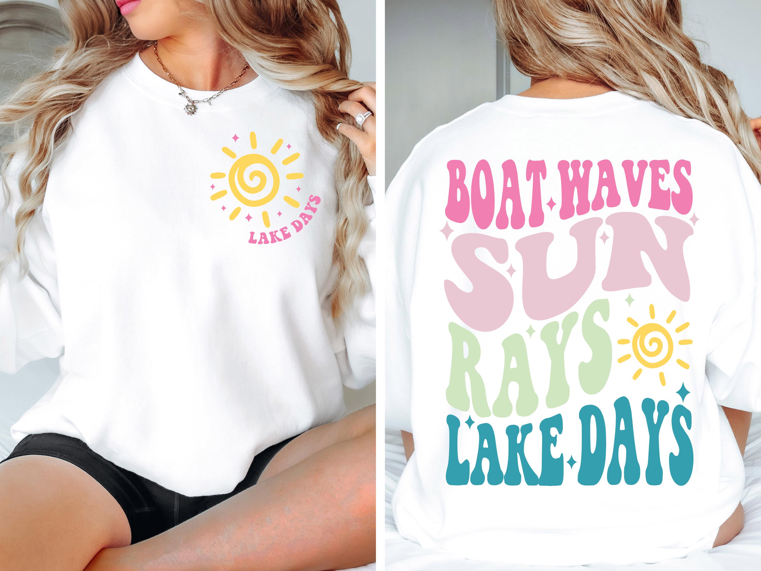 Boat Waves Sun Rays Lake Days SVG PNG, Summer svg, Retro Summer svg, Hello Summer svg, Lake svg, Retro Summer Sublimation Designs Download
