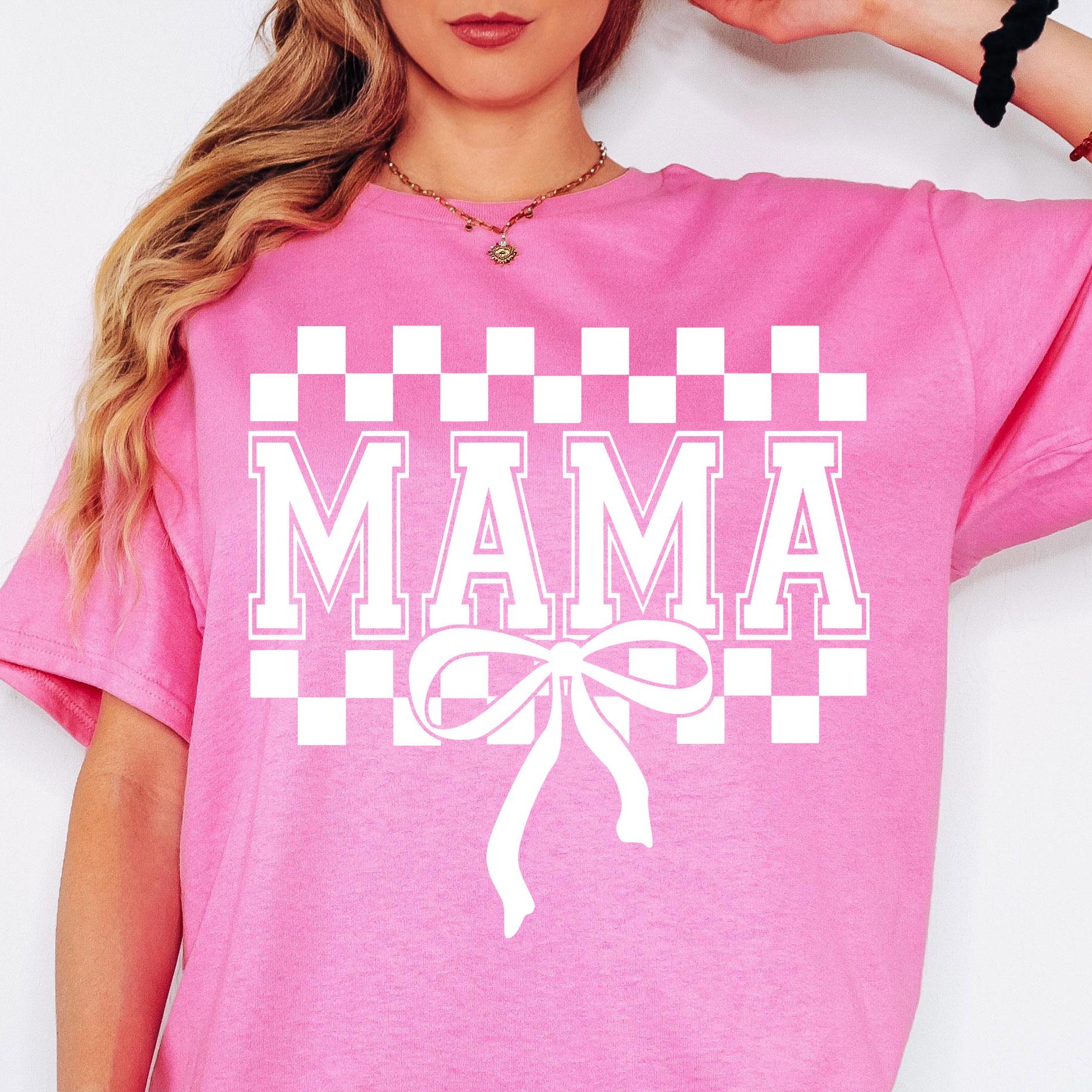 Coquette Bow Mama SVG PNG Bow Varsity Font Mama Svg Png, Trendy Mama Digital File, Pink Coquette Mama Shirt Design, Mama Shirt cut file