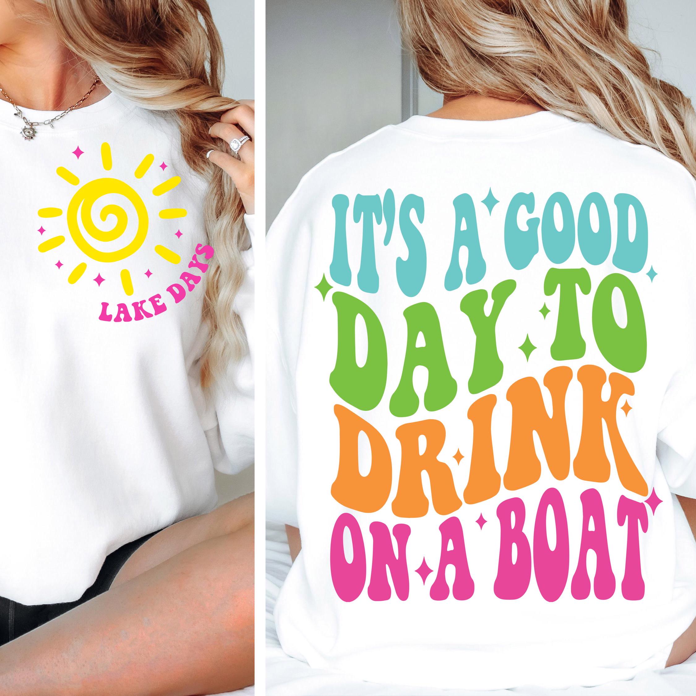 Its a Good Day to Drink on a Boat SVG PNG, Summer svg, Retro Summer svg, Hello Summer svg Lake svg Retro Summer Sublimation Designs Download
