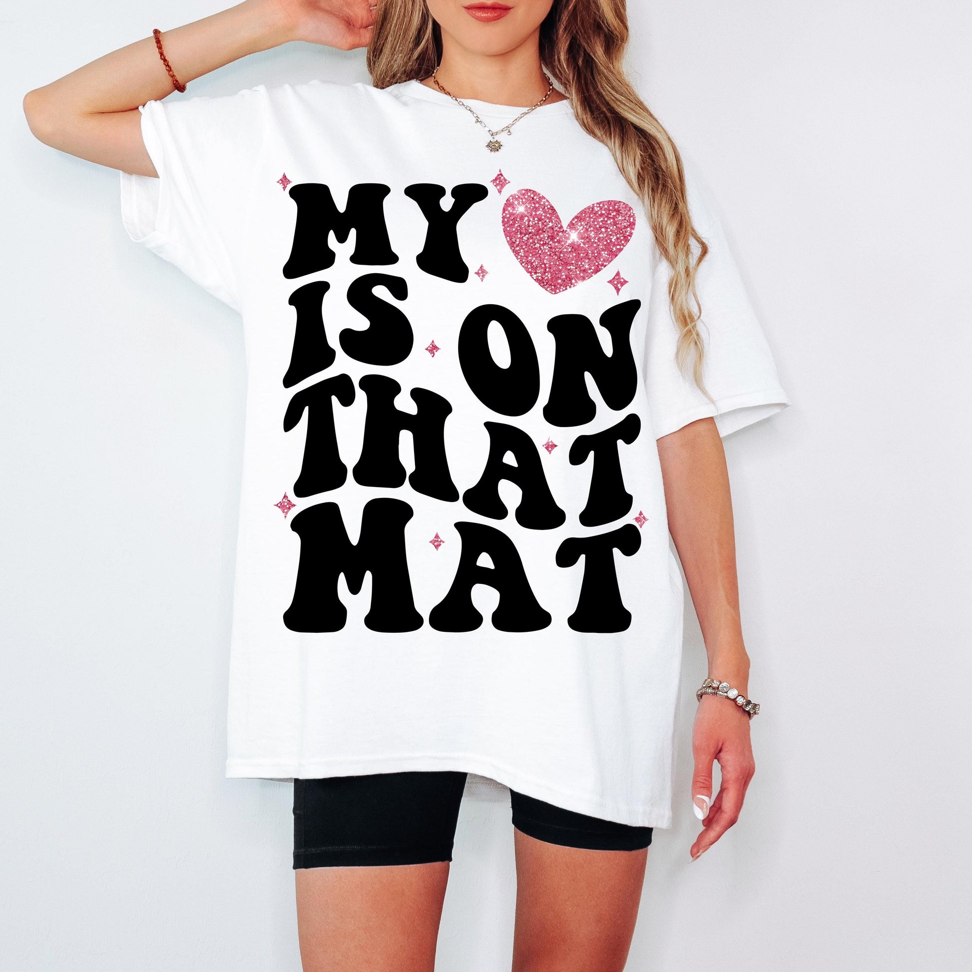 Cheer Sister SVG PNG, Cheer Sister Shirt Svg My Heart is on That Mat svg Game Day Svg Cheer Mom Svg Cut file for Cricut Sublimation