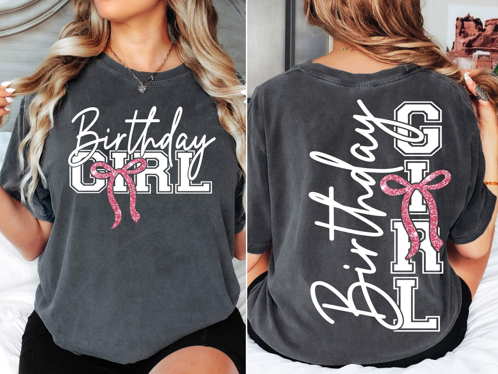 Birthday Girl Shirt SVG Birthday Girl Shirt Png Preppy Coquette Bow Birthday Shirt svg png Birthday svg Cut File for Cricut Sublimation