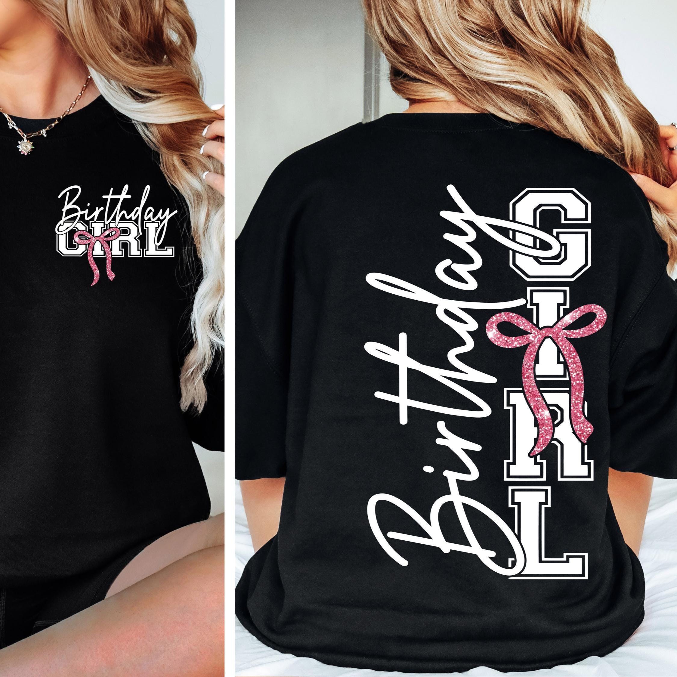 Birthday Girl Shirt SVG Birthday Girl Shirt Png Preppy Coquette Bow Birthday Shirt svg png Birthday svg Cut File for Cricut Sublimation