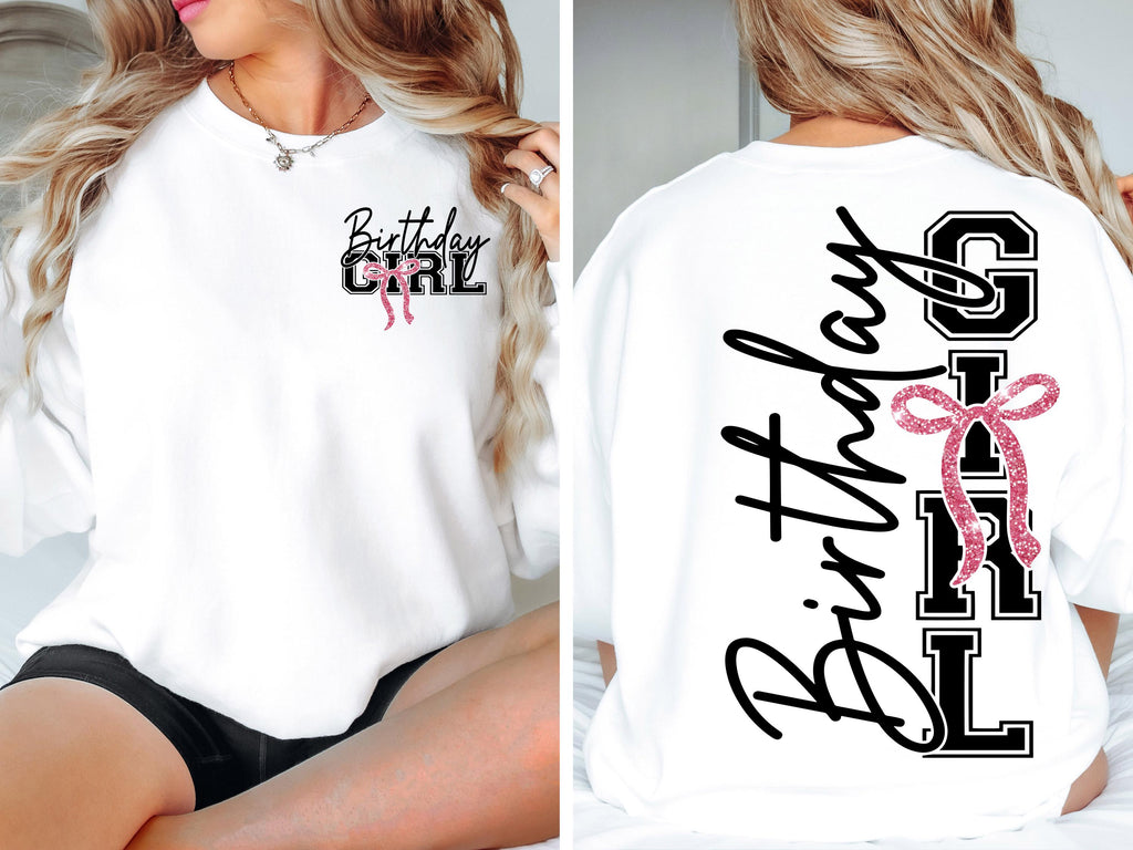 Birthday Girl Shirt SVG Birthday Girl Shirt Png Preppy Coquette Bow Birthday Shirt svg png Birthday svg Cut File for Cricut Sublimation