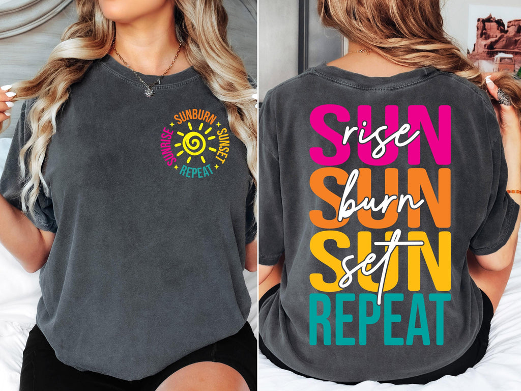 Sunrise Sunburn Sunset Repeat Svg Png Vacation Svg Summer Shirt Design, Summer Svg Hello Summer Svg, Beach Svg, Summer Shirt Svg Cricut File