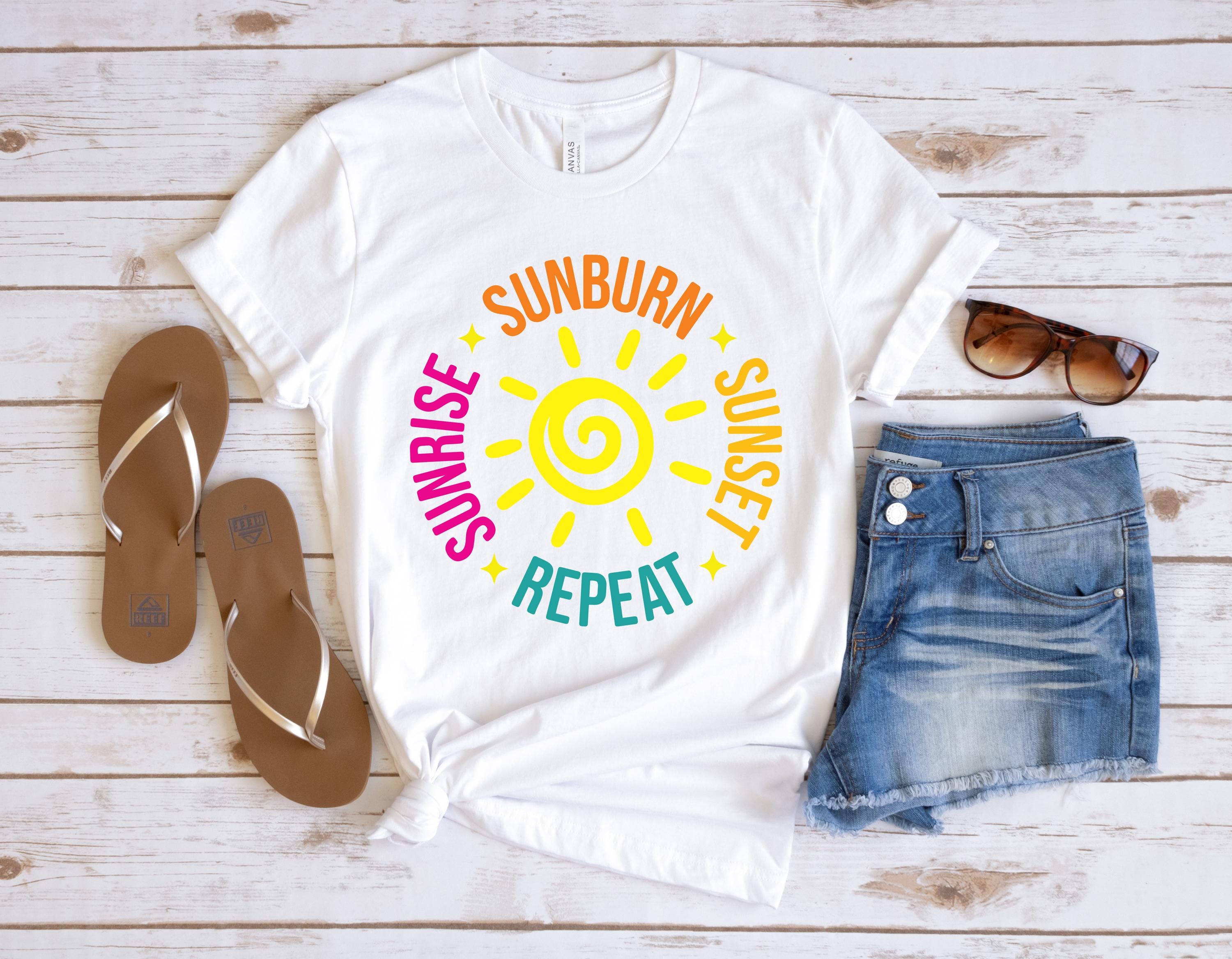 Sunrise Sunburn Sunset Repeat Svg Png Vacation Svg Summer Shirt Design, Summer Svg Hello Summer Svg, Beach Svg, Summer Shirt Svg Cricut File