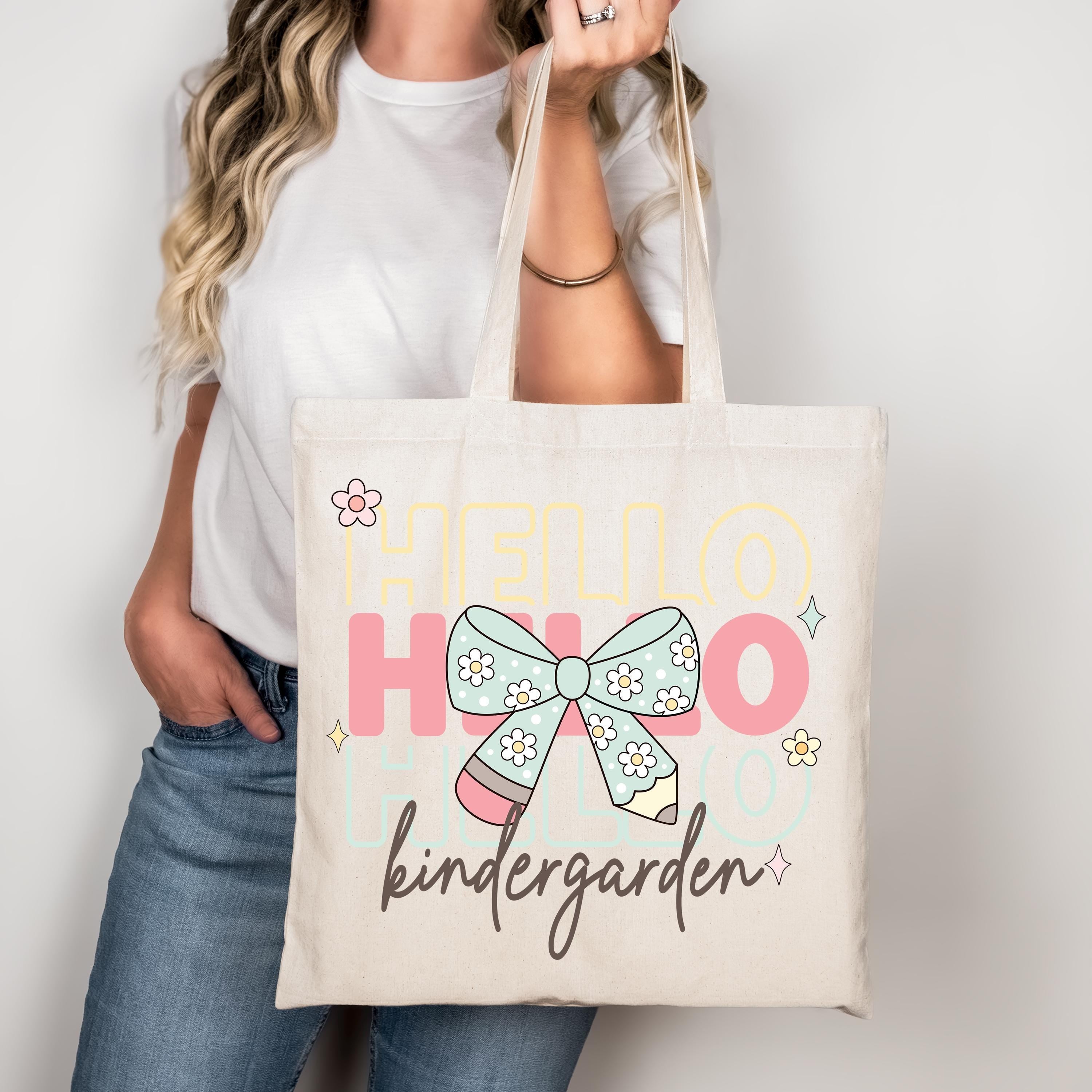 Hello Kindergarten Png First Day Of School Png Back to School Coquette Kindergarten Pre-K 1st 2nd 3rd Grade Sublimation Design DTF Download