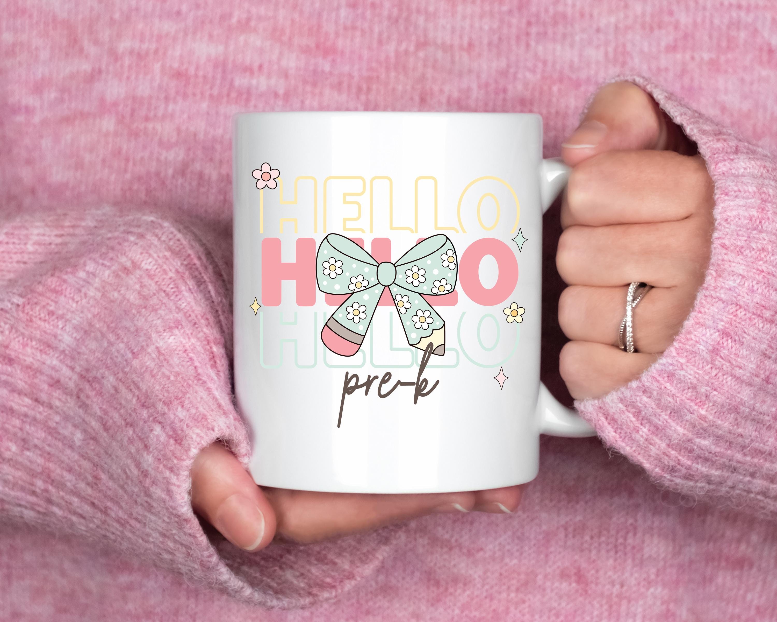 Hello Pre-K Png First Day Of School Png Back to School Coquette Kindergarten Pre-K 1st 2nd 3rd Grade Sublimation Design DTF Download