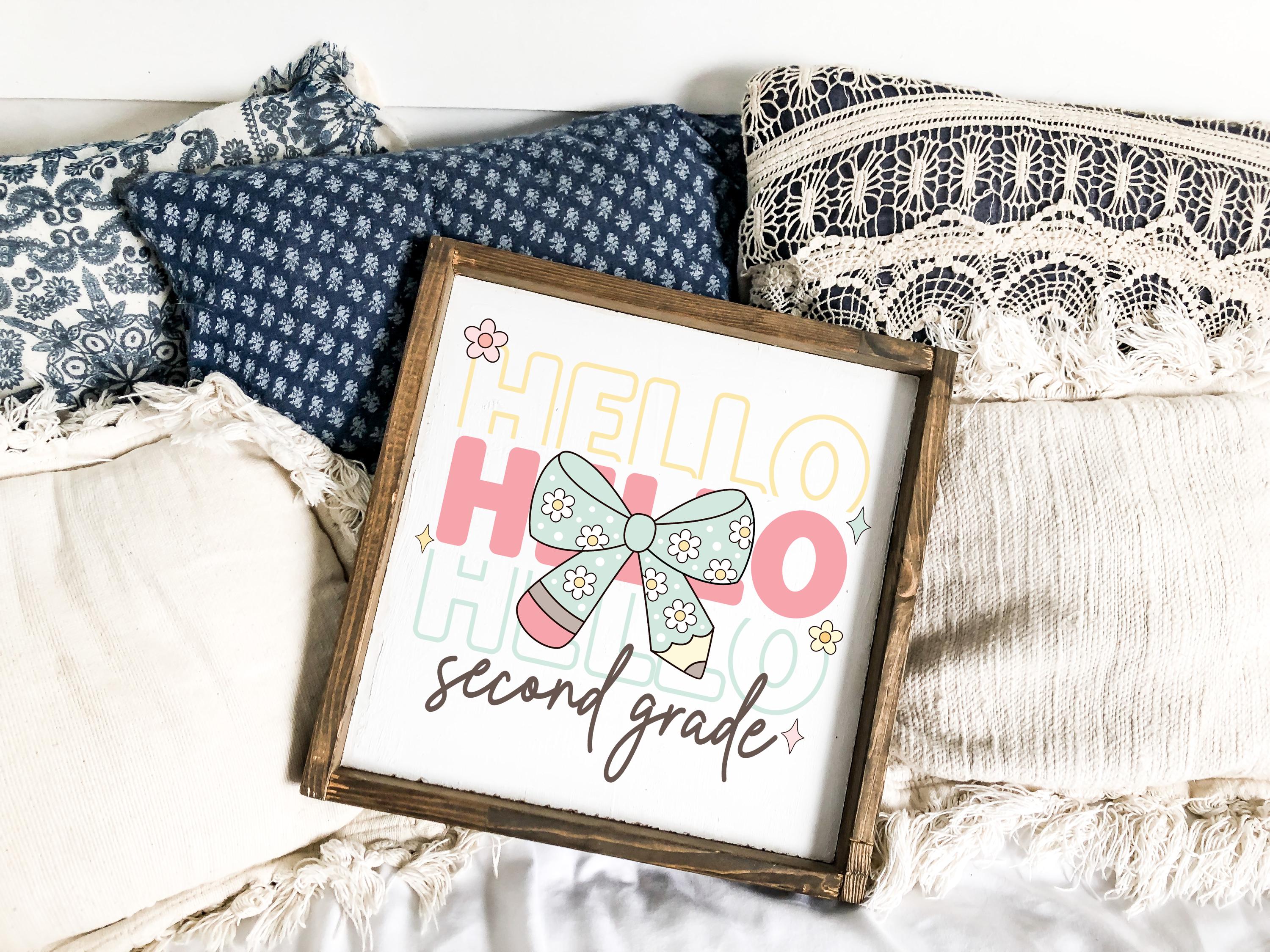 HelloSecond Grade Png First Day Of School Png Back to School Coquette Kindergarten Pre-K 1st 2nd 3rd Grade Sublimation Design DTF Download