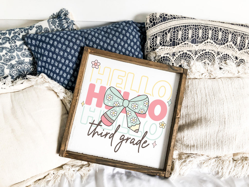 Back to School Png First Day Of School Png, Coquette Hello Kindergarten Pre-K 1st 2nd 3rd 4th 5th Grade Sublimation Design DTF Download