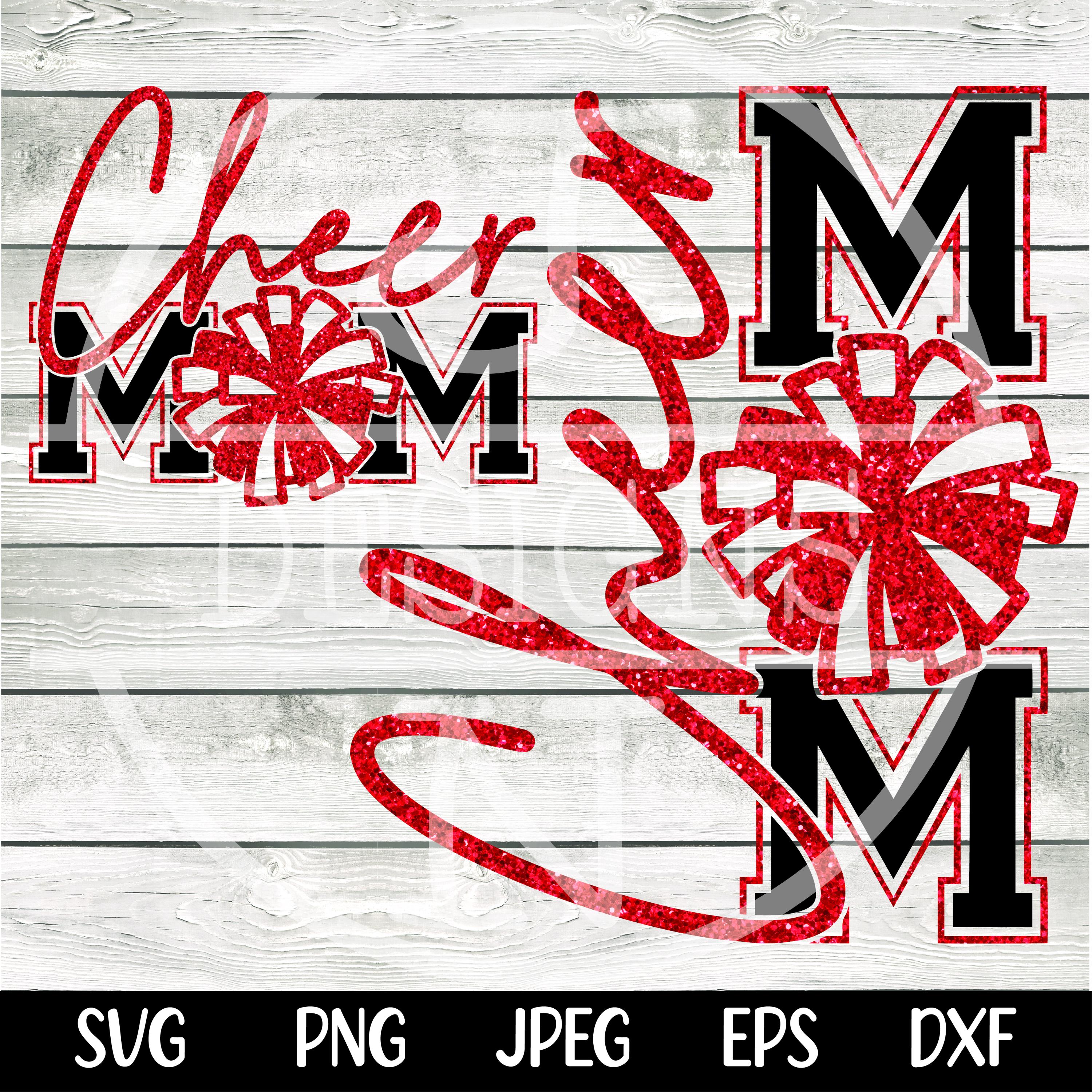 Cheer Mom SVG Cheer Mom PNG Game Day Cheerleader Cheer Competition Shirt Design png svg Cricut Silhouette Cameo dfx eps Instant Download