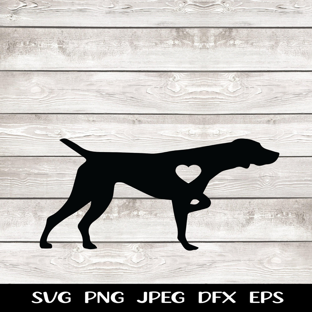 German Shorthaired Pointer Heart SVG PNG GSP Car Decal Digital Image Instant Download svg png jpeg eps dfx