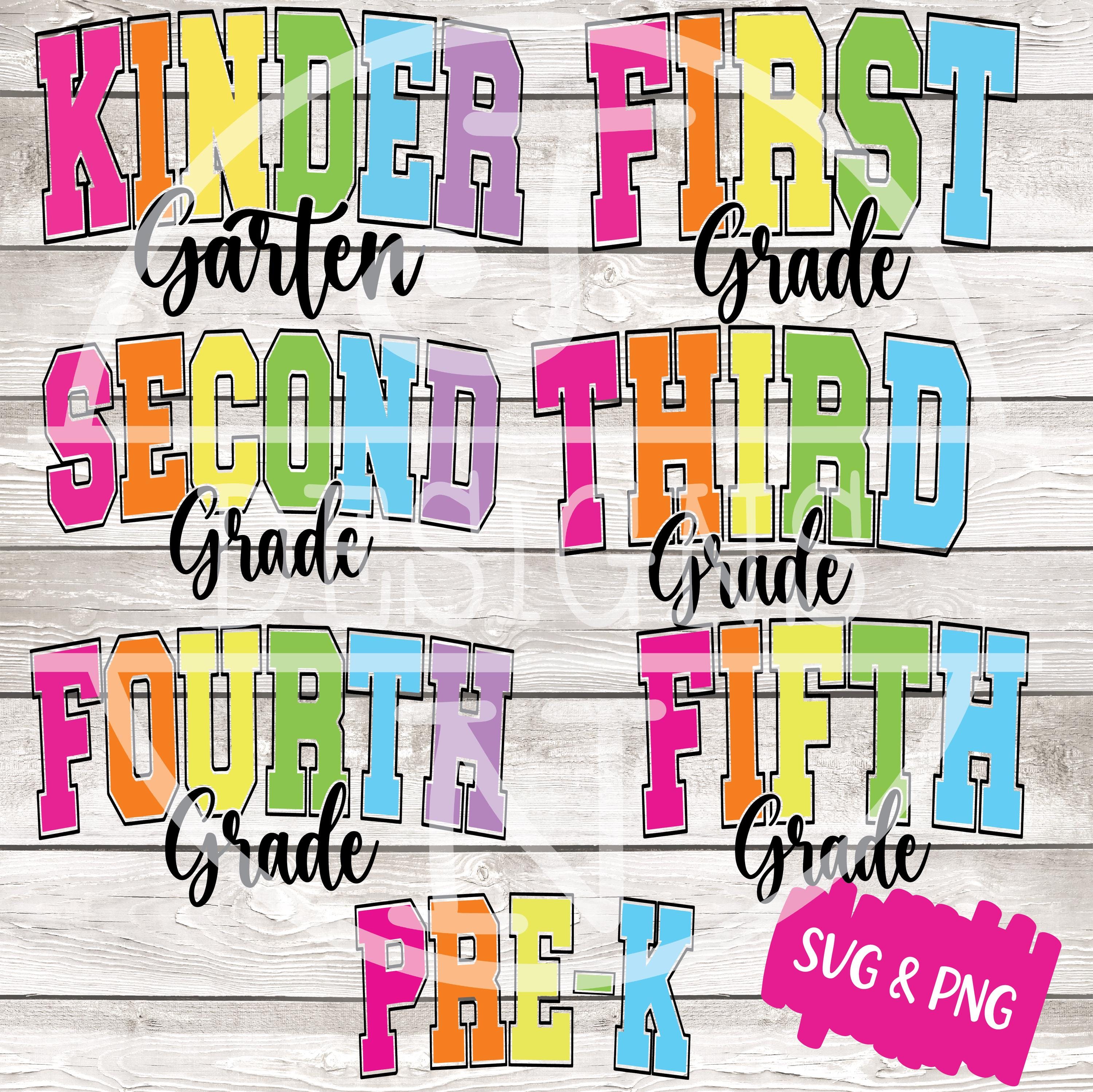 Back to School Svg Png First Day Of School svg, Coquette Kindergarten Pre-K 1st 2nd 3rd 4th 5th Grade Cut File for Cricut Sublimation Design