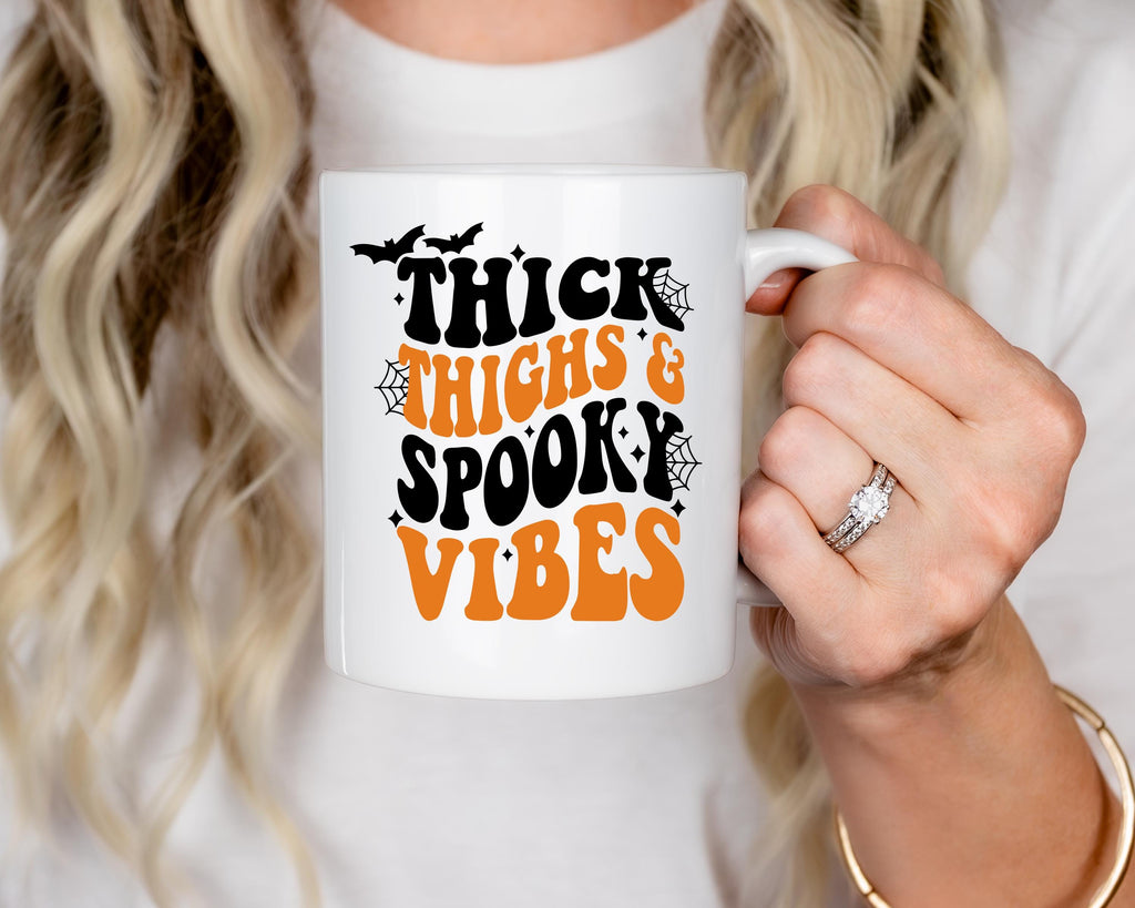 Thick Thighs and Spooky Vibes SVG PNG, Halloween Svg, Spooky Season Svg, Retro Halloween Svg Funny Halloween Svg Cut File for Cricut Digital