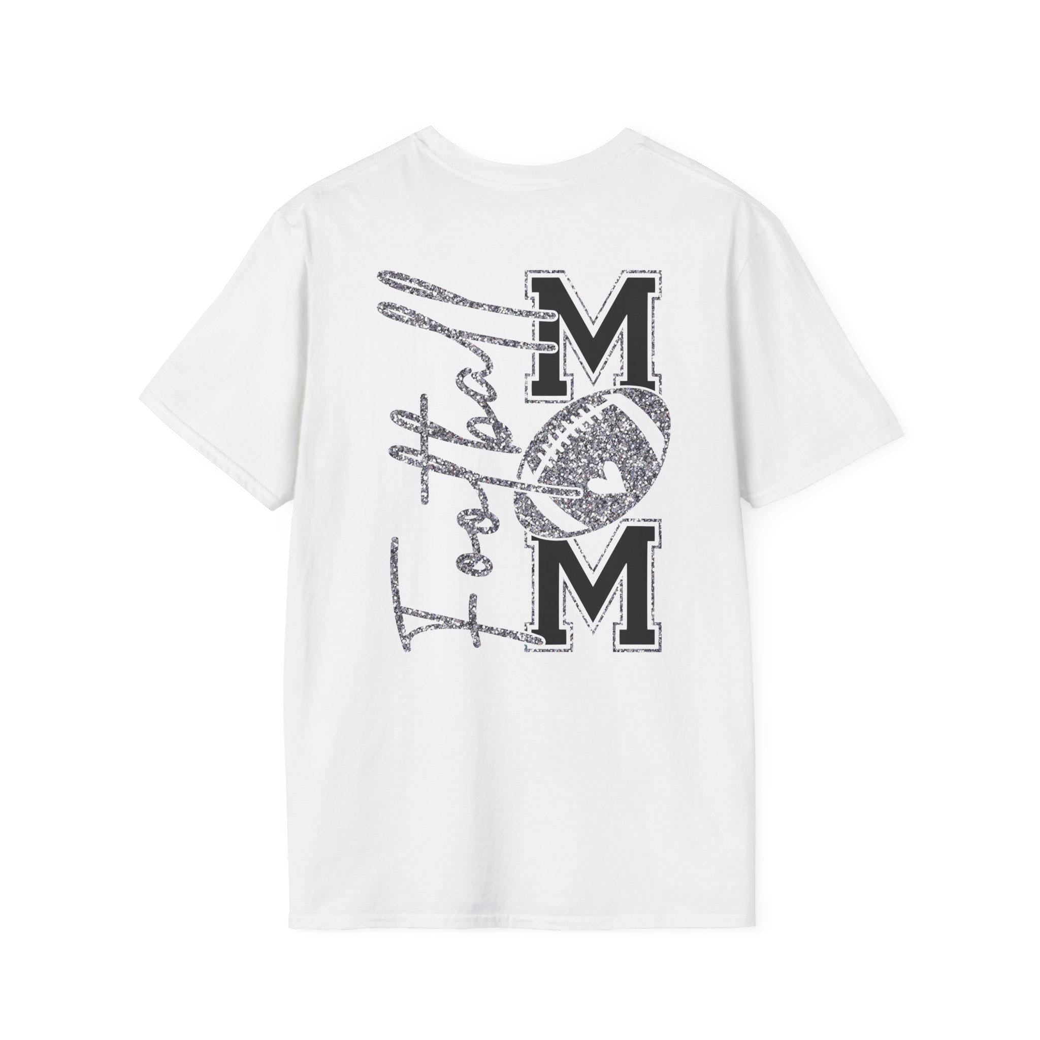 Football Mom T-shirt, Silver Glitter Football Mom, Football Mom Shirt, Football Silver Glitter, Football Mama, Football Shirt, Game Day Svg