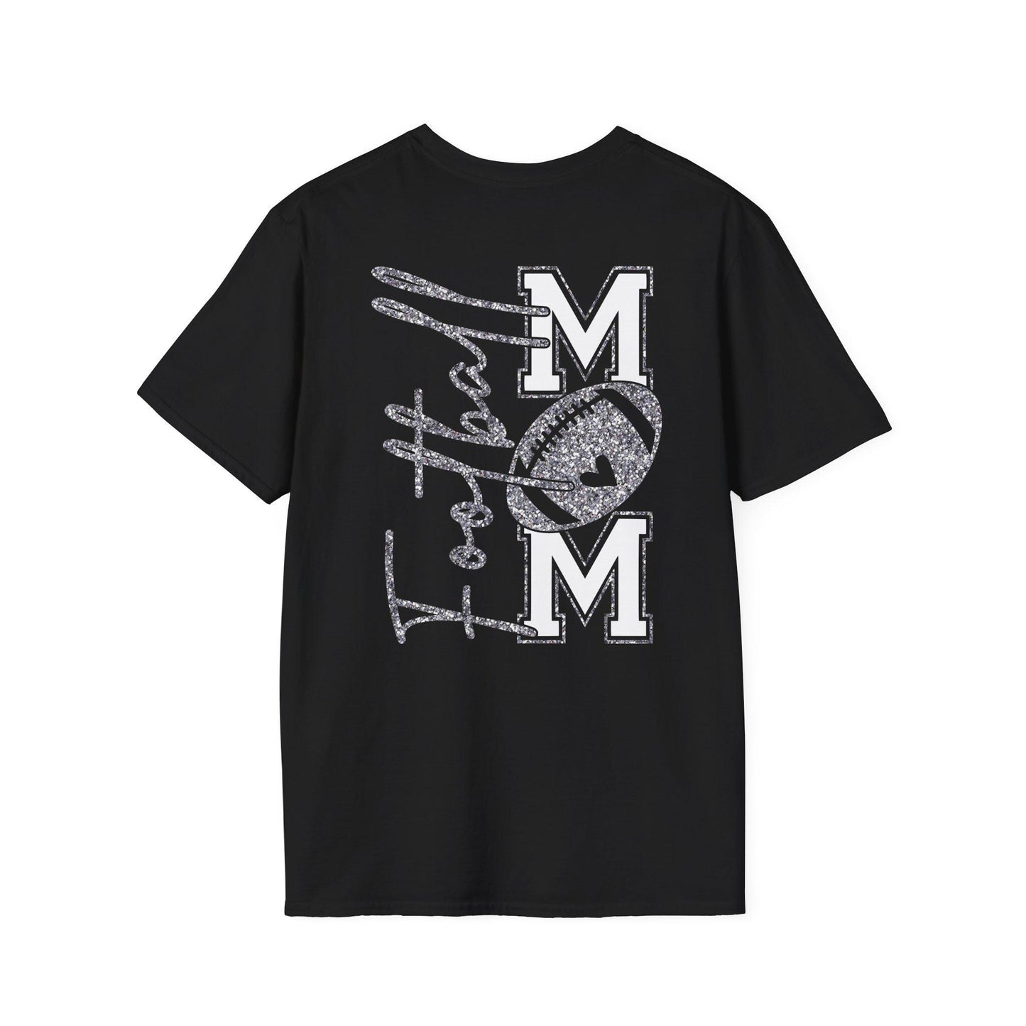Football Mom T-shirt, Silver Glitter Football Mom, Football Mom Shirt, Football Silver Glitter, Football Mama, Football Shirt, Game Day Svg