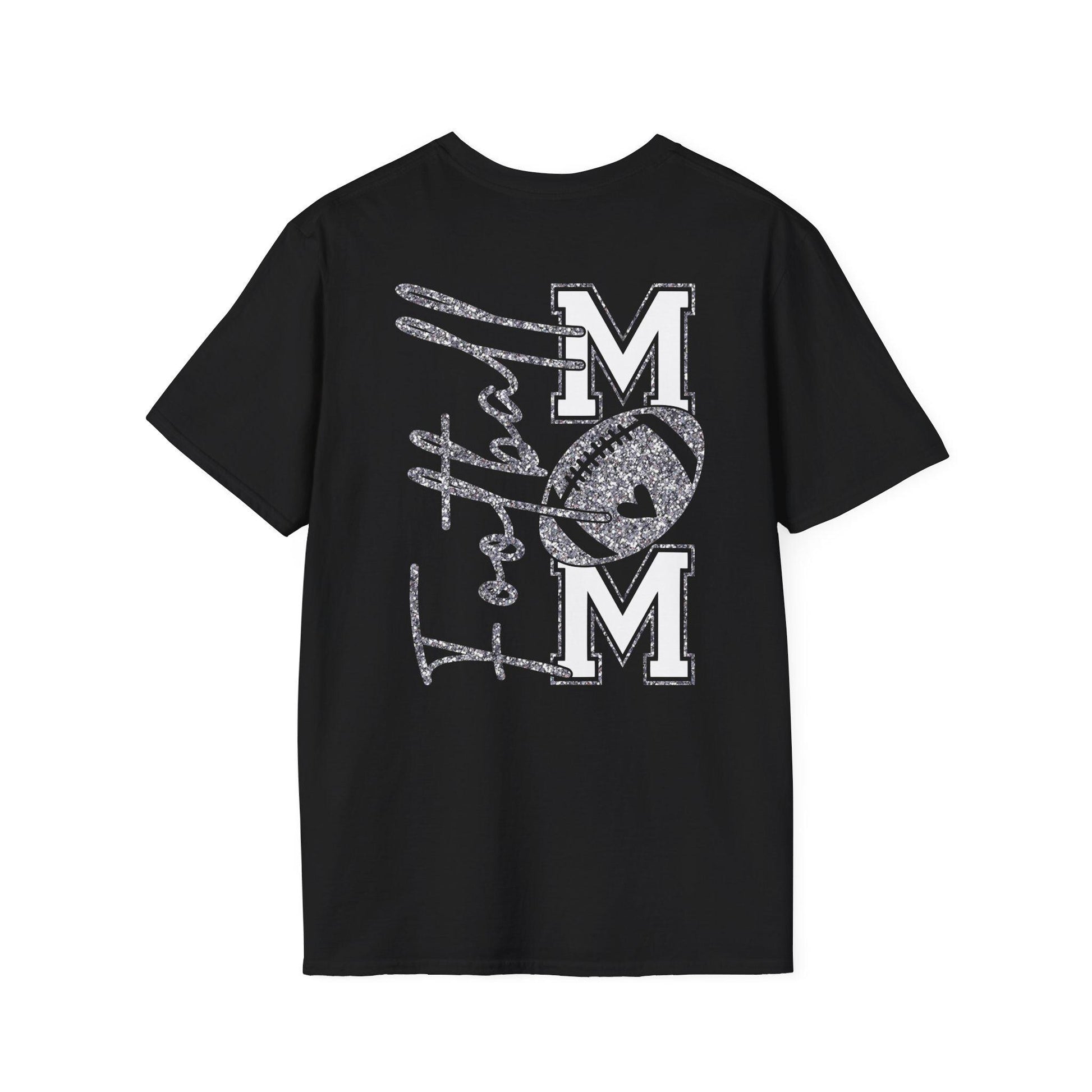 Football Mom T-shirt, Silver Glitter Football Mom, Football Mom Shirt, Football Silver Glitter, Football Mama, Football Shirt, Game Day Svg