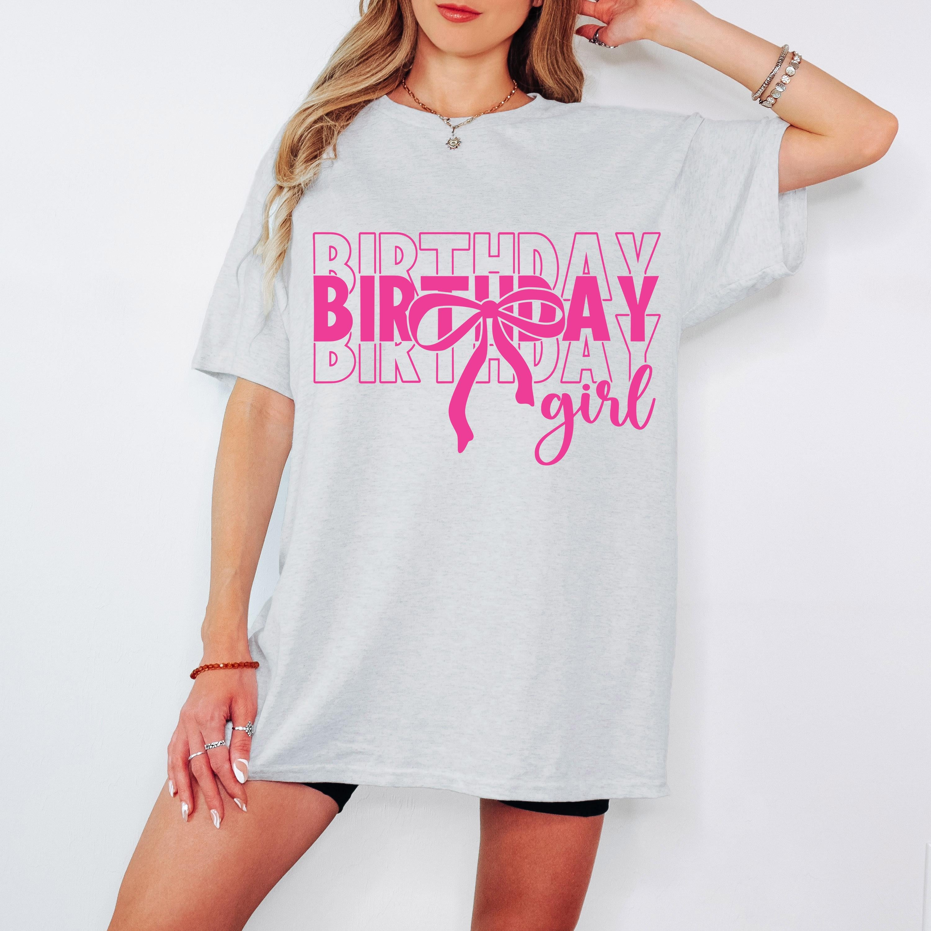 Birthday Girl T-Shirt Birthday Girl Shirt Preppy Coquette Bow Birthday Shirt Birthday Tee Who's the Birthday Girl Birthday time