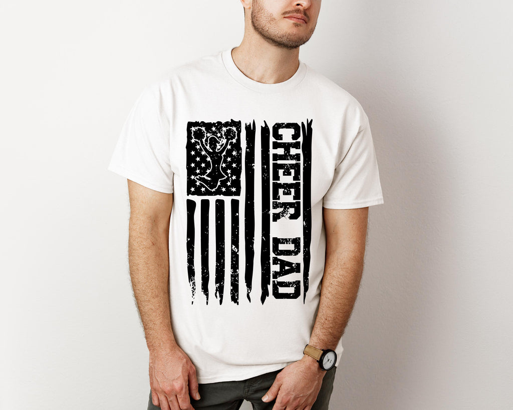 Cheer Dad Jersey Short Sleeve Tee Cheer Dad Design Pay Drive Clap cut file American Flag, Cheer biggest fan
