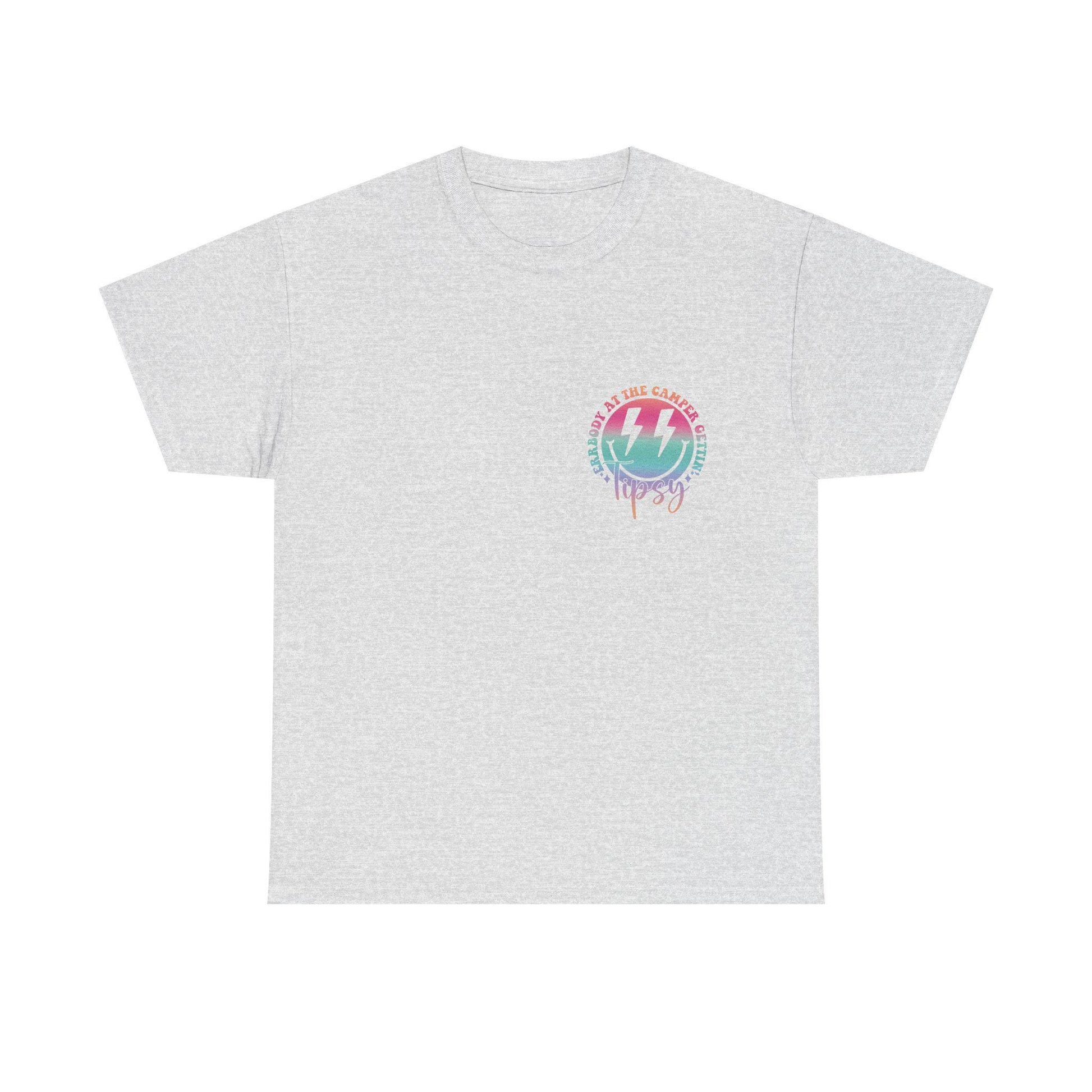 Errbody at the Camper Gettin' Tipsy Summer, Retro Summer Hello Summer Lake Retro Summer Designs Unisex Heavy Cotton Tee with Whimsical