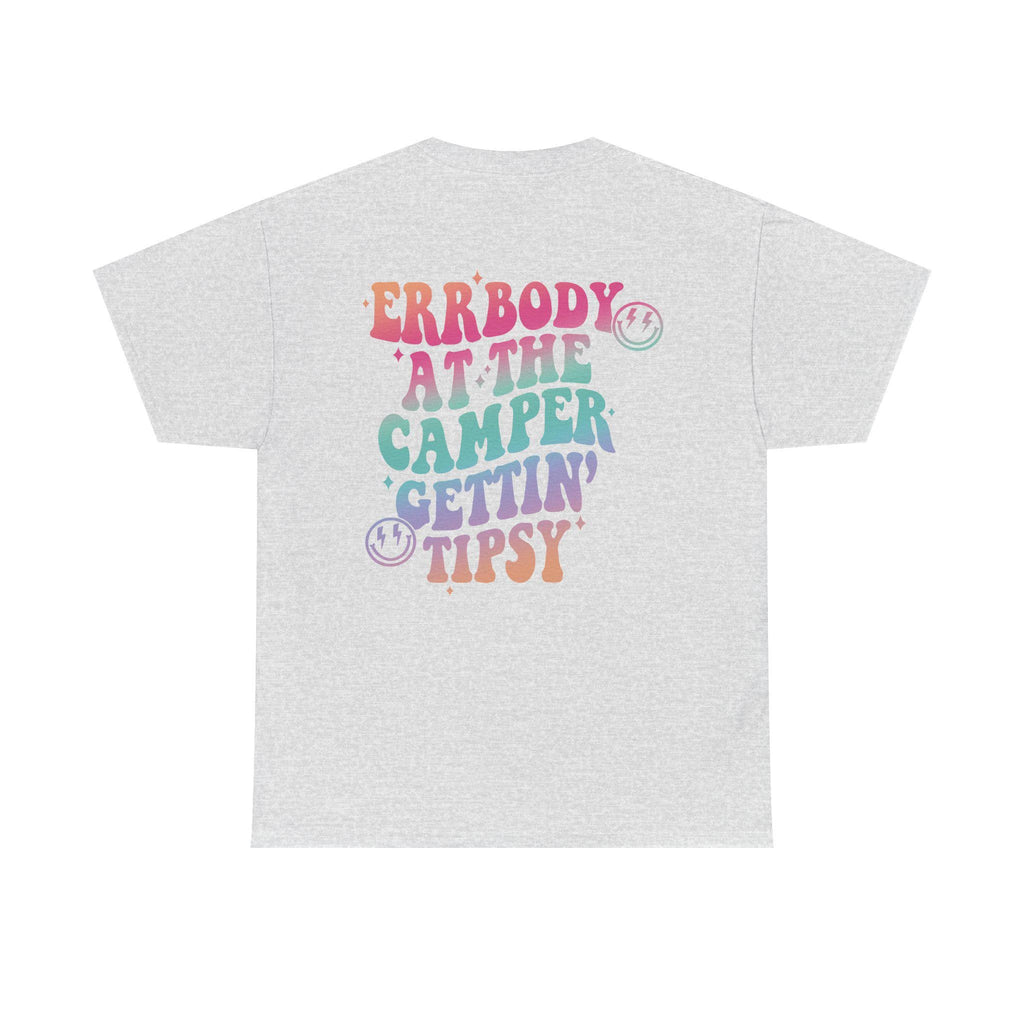 Errbody at the Camper Gettin' Tipsy Summer, Retro Summer Hello Summer Lake Retro Summer Designs Unisex Heavy Cotton Tee with Whimsical