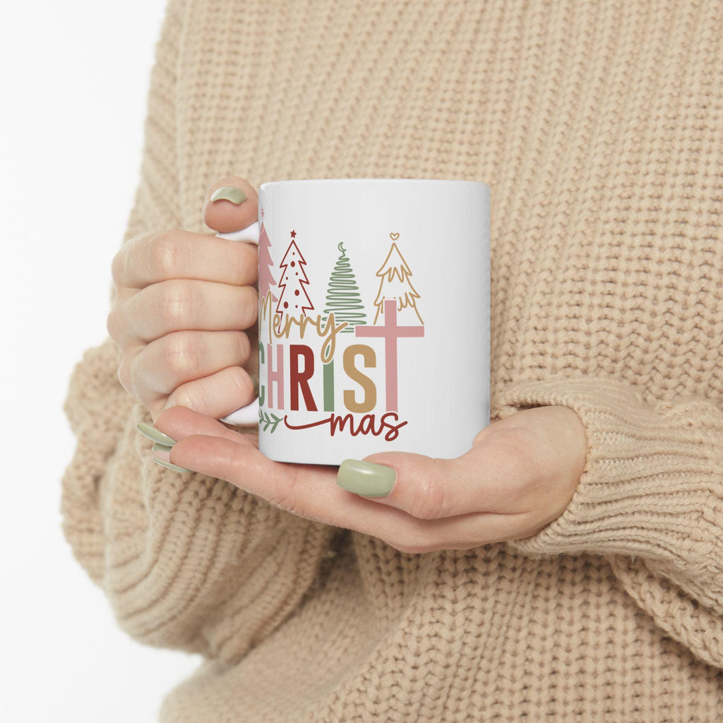 Christmas Mug Christmas Tree Ceramic Mug, Christian Christmas Cute Holiday Coffee Cup, Gifts for Her, Seasonal Drinkware Christmas Gift