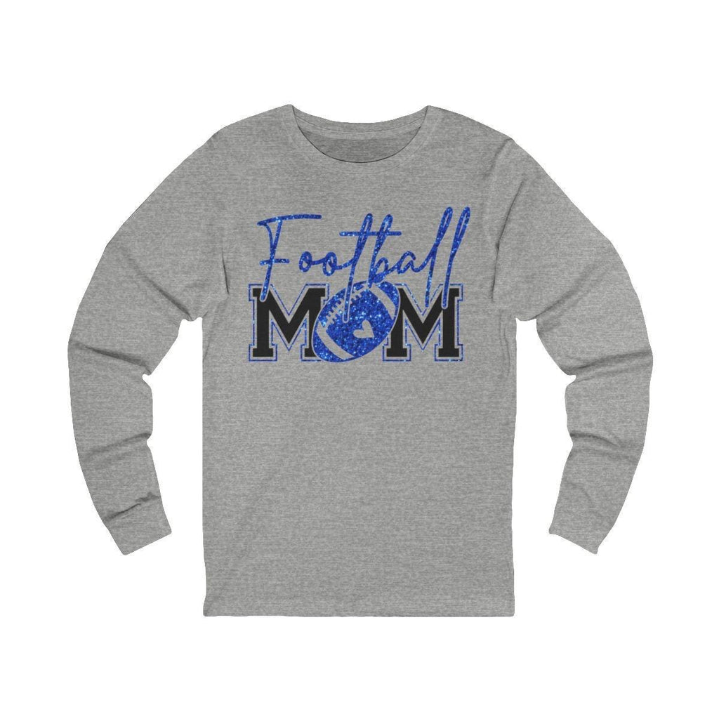 Football Mom T-Shirt, Blue Faux Glitter Football Mom Shirt, Football Mom Shirt, Football Shirt, Football Mama Shirt, Football, Game Day