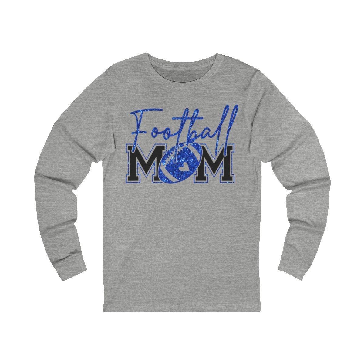 Football Mom T-Shirt, Blue Faux Glitter Football Mom Shirt, Football Mom Shirt, Football Shirt, Football Mama Shirt, Football, Game Day