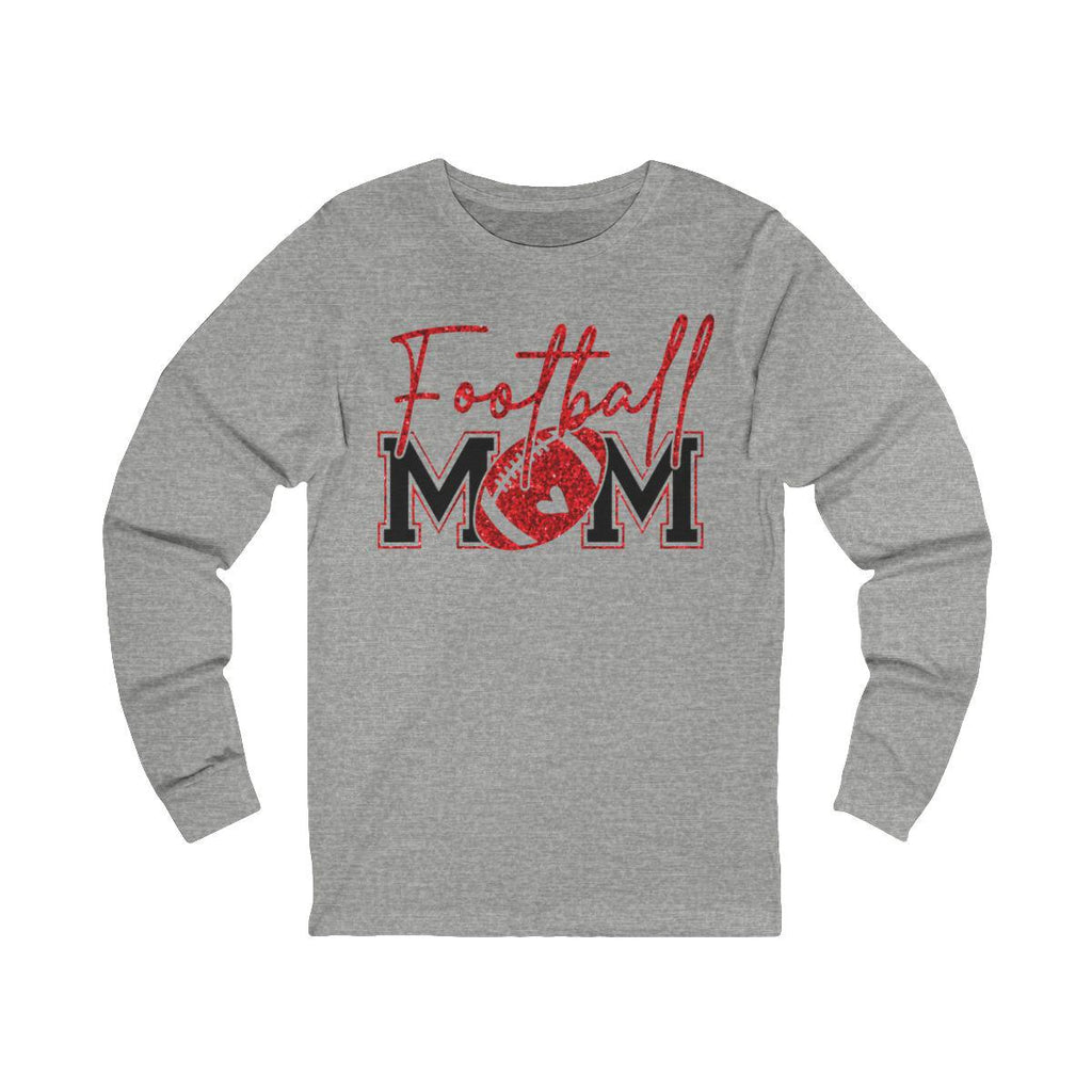 Football Mom T-Shirt, Red Faux Glitter Football Mom Shirt, Football Mom Shirt, Football Shirt, Football Mama Shirt, Football, Game Day