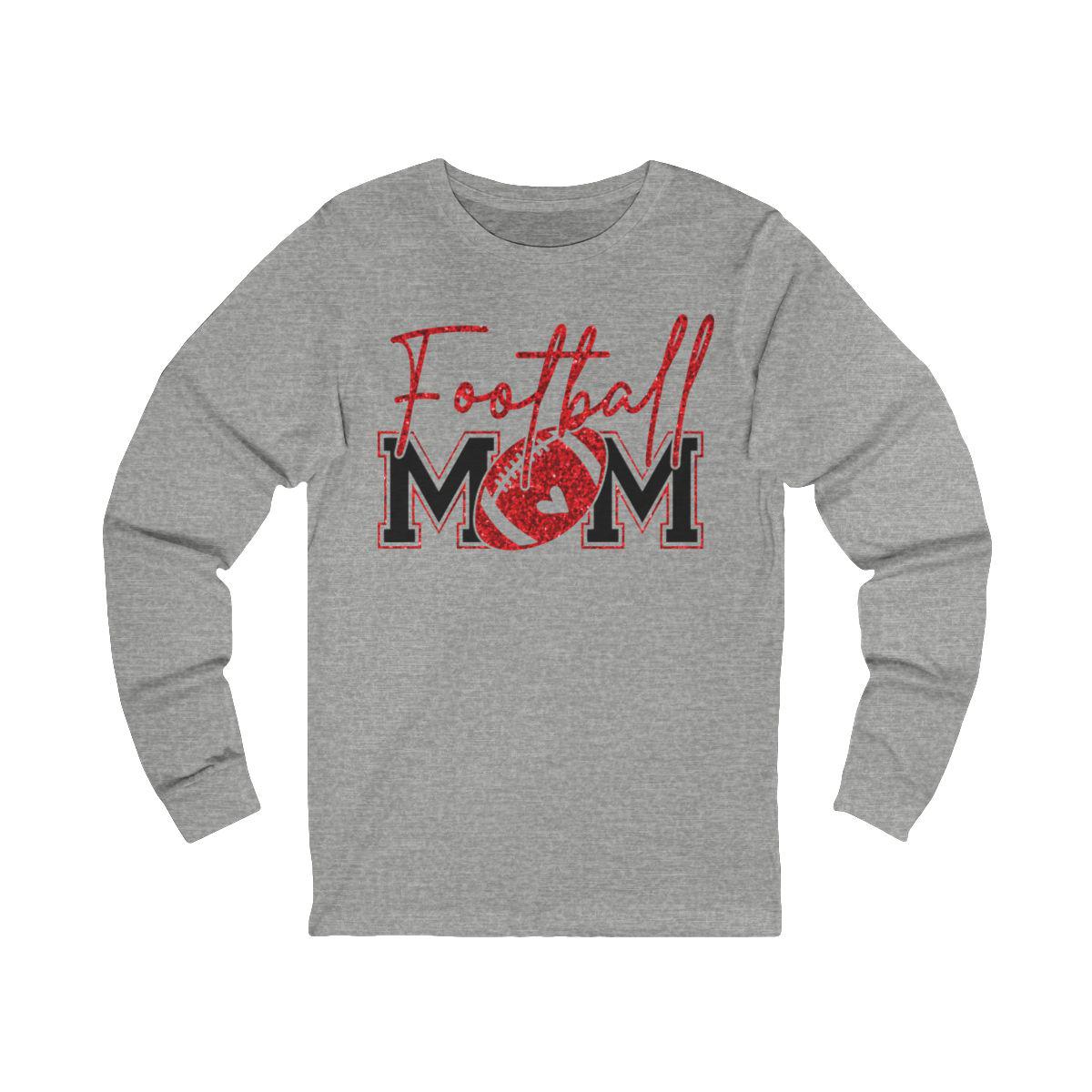 Football Mom T-Shirt, Red Faux Glitter Football Mom Shirt, Football Mom Shirt, Football Shirt, Football Mama Shirt, Football, Game Day