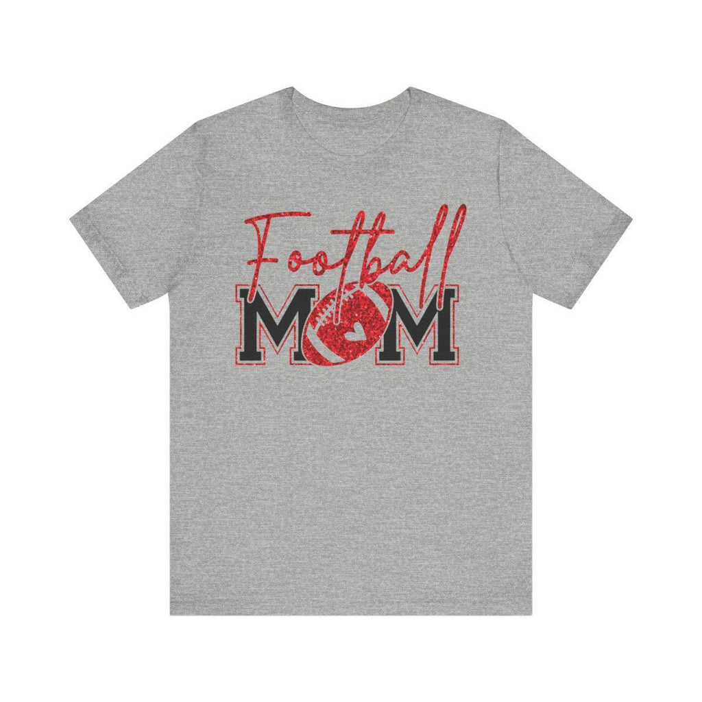 Football Mom T-Shirt, Red Faux Glitter Football Mom Shirt, Football Mom Shirt, Football Shirt, Football Mama Shirt, Football, Game Day