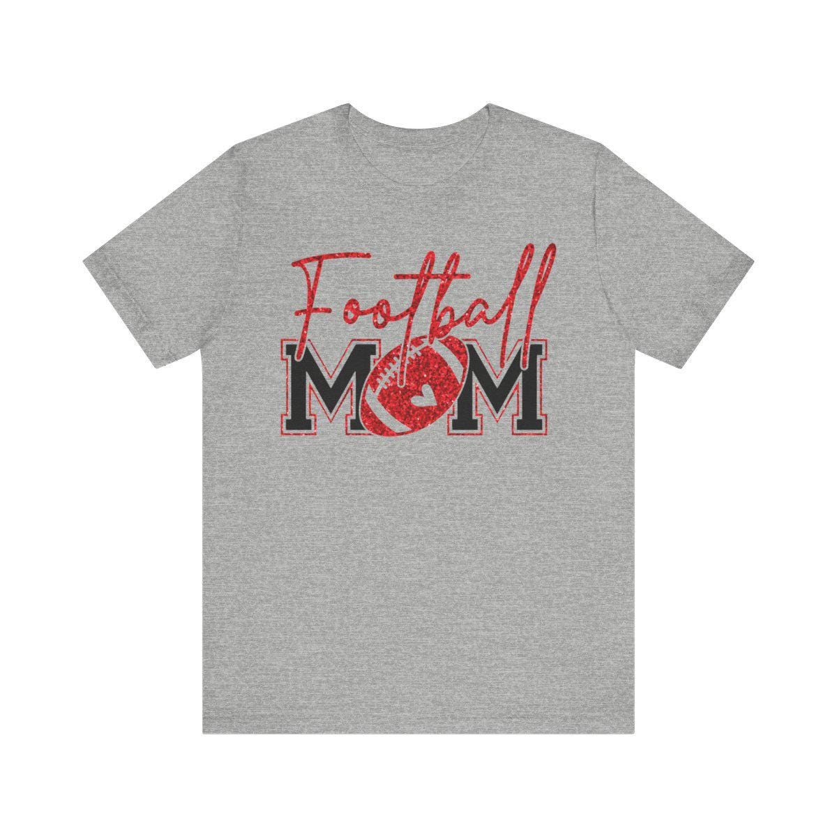Football Mom T-Shirt, Red Faux Glitter Football Mom Shirt, Football Mom Shirt, Football Shirt, Football Mama Shirt, Football, Game Day