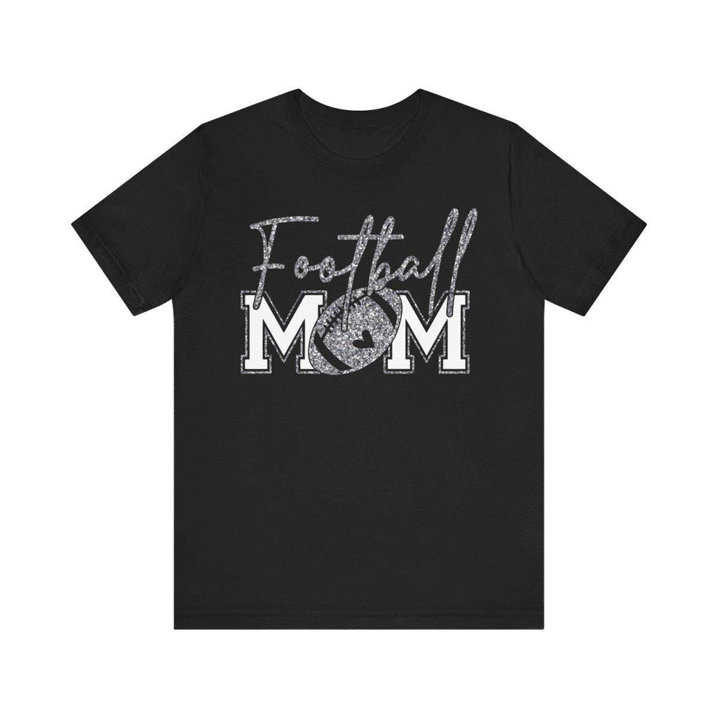 Football Mom T-Shirt, Silver Faux Glitter Football Mom Shirt, Football Mom Shirt, Football Shirt, Football Mama Shirt, Football, Game Day