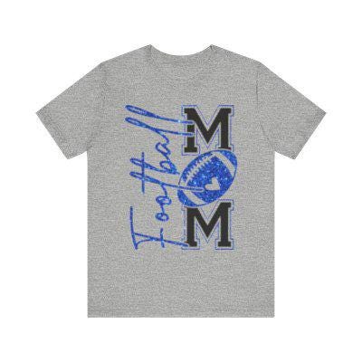 Football Mom T-Shirt, Blue Faux Glitter Football Mom Shirt, Football Mom Shirt, Football Shirt, Football Mama Shirt, Football, Game Day
