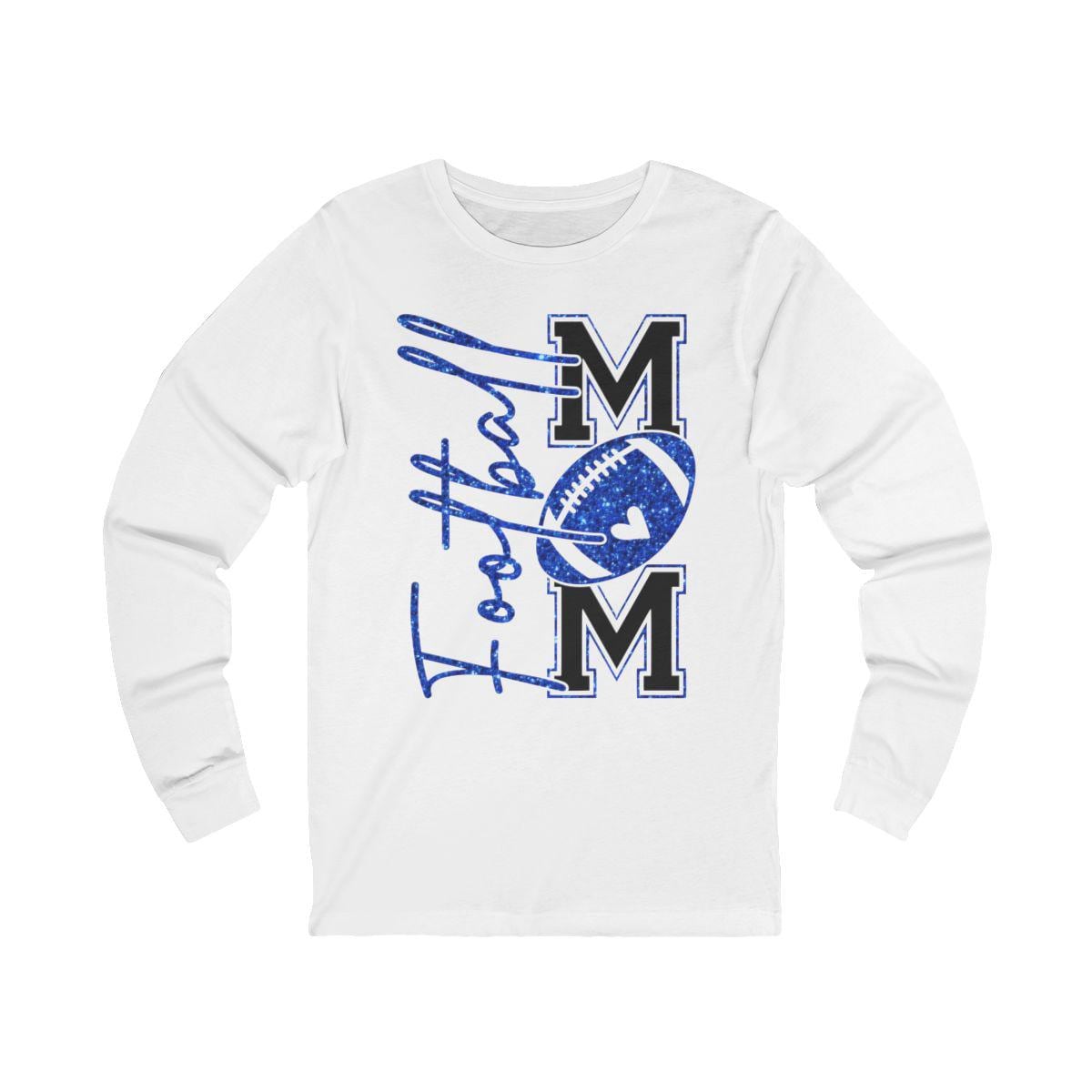 Football Mom T-Shirt, Blue Faux Glitter Football Mom Shirt, Football Mom Shirt, Football Shirt, Football Mama Shirt, Football, Game Day