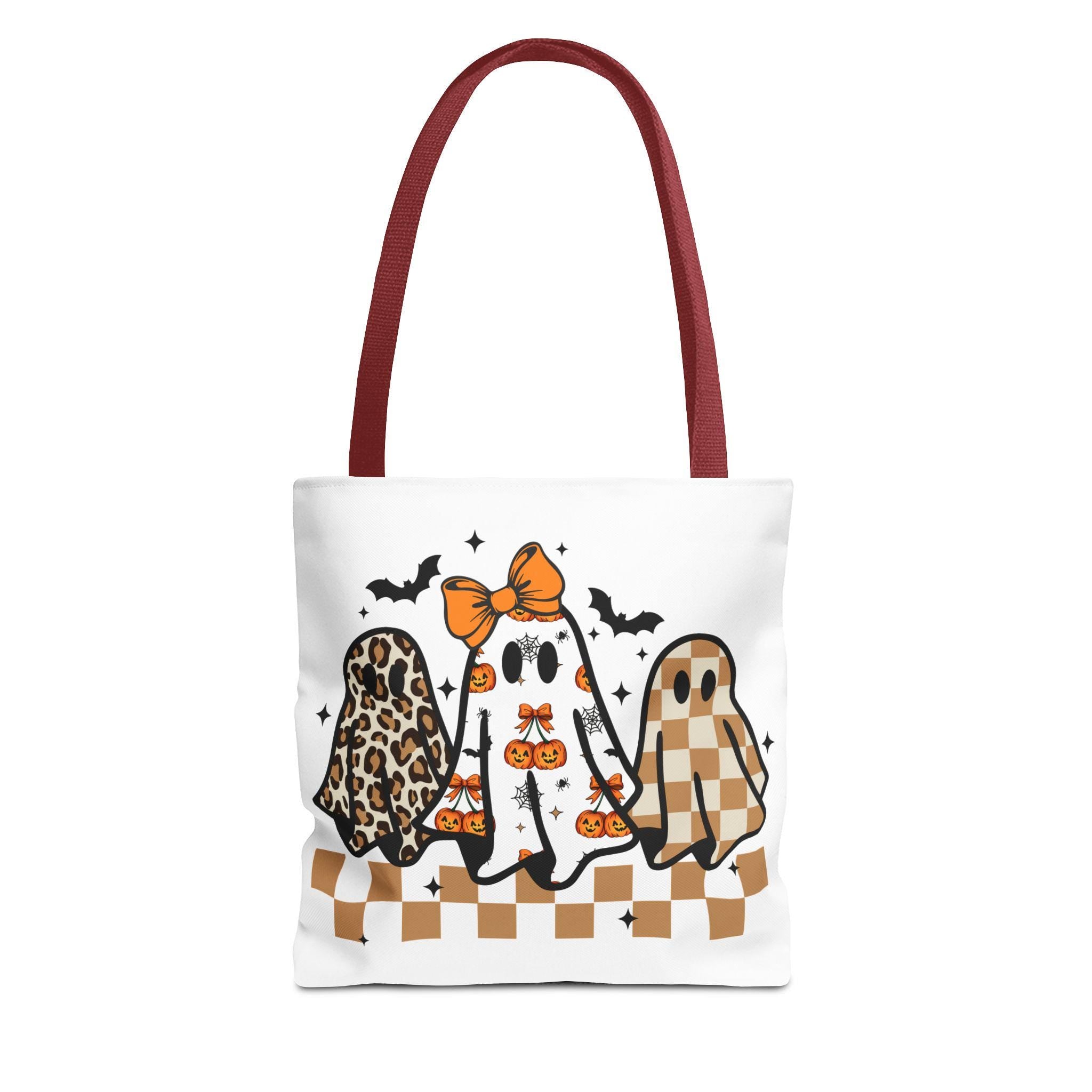 Coquette Halloween Ghost Leopard Png Cute Boo Ghost Preppy Png Halloween Png Funny Halloween Halloween Ghosts Tote Bag, Spooky Bag